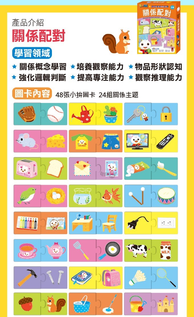 Food超人 關係配對圖卡 - 幼兒認知學習益智玩具