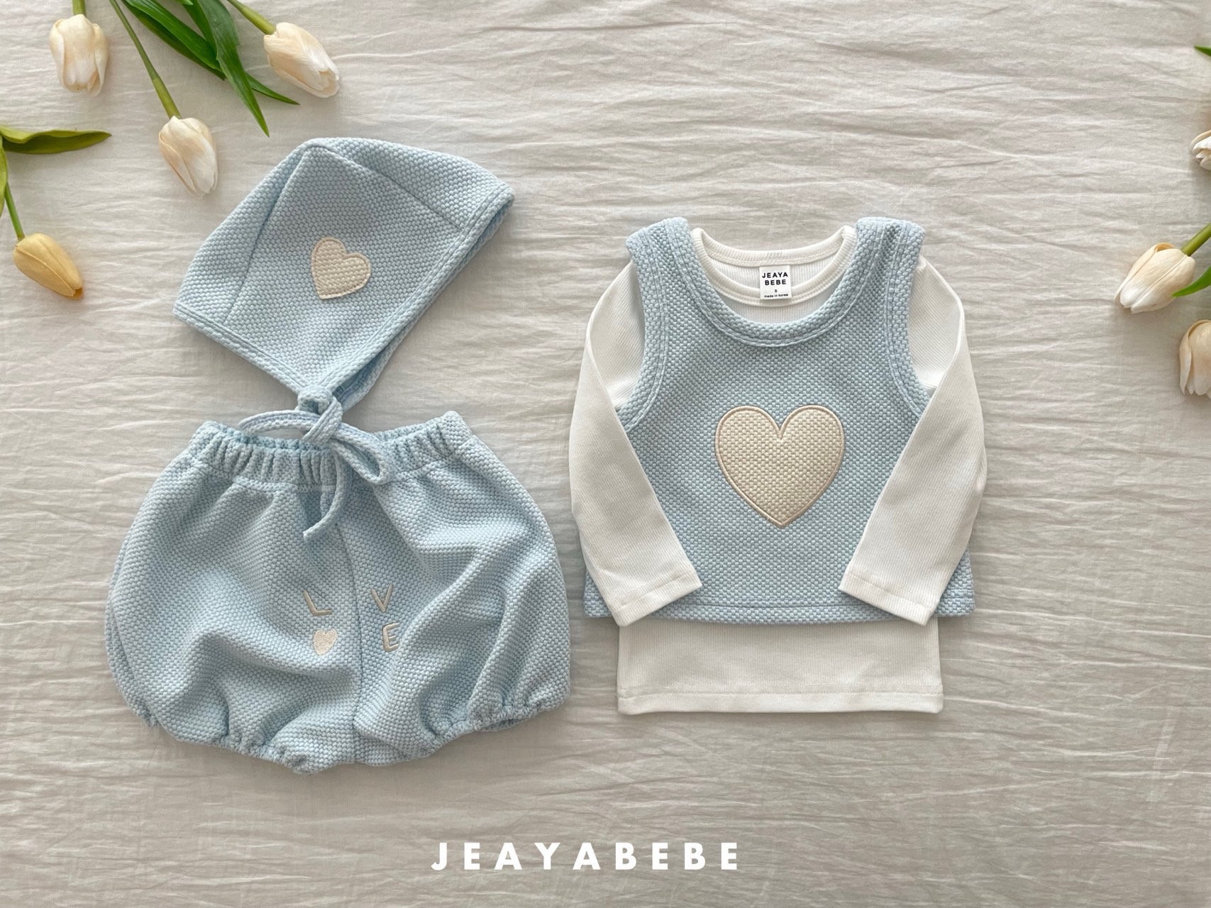 🇰🇷Jeayabebe set (帽+馬甲背心+褲）