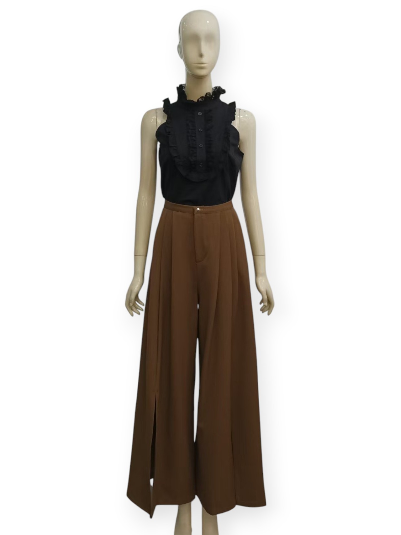 Front Slit Wide Leg Pants M244