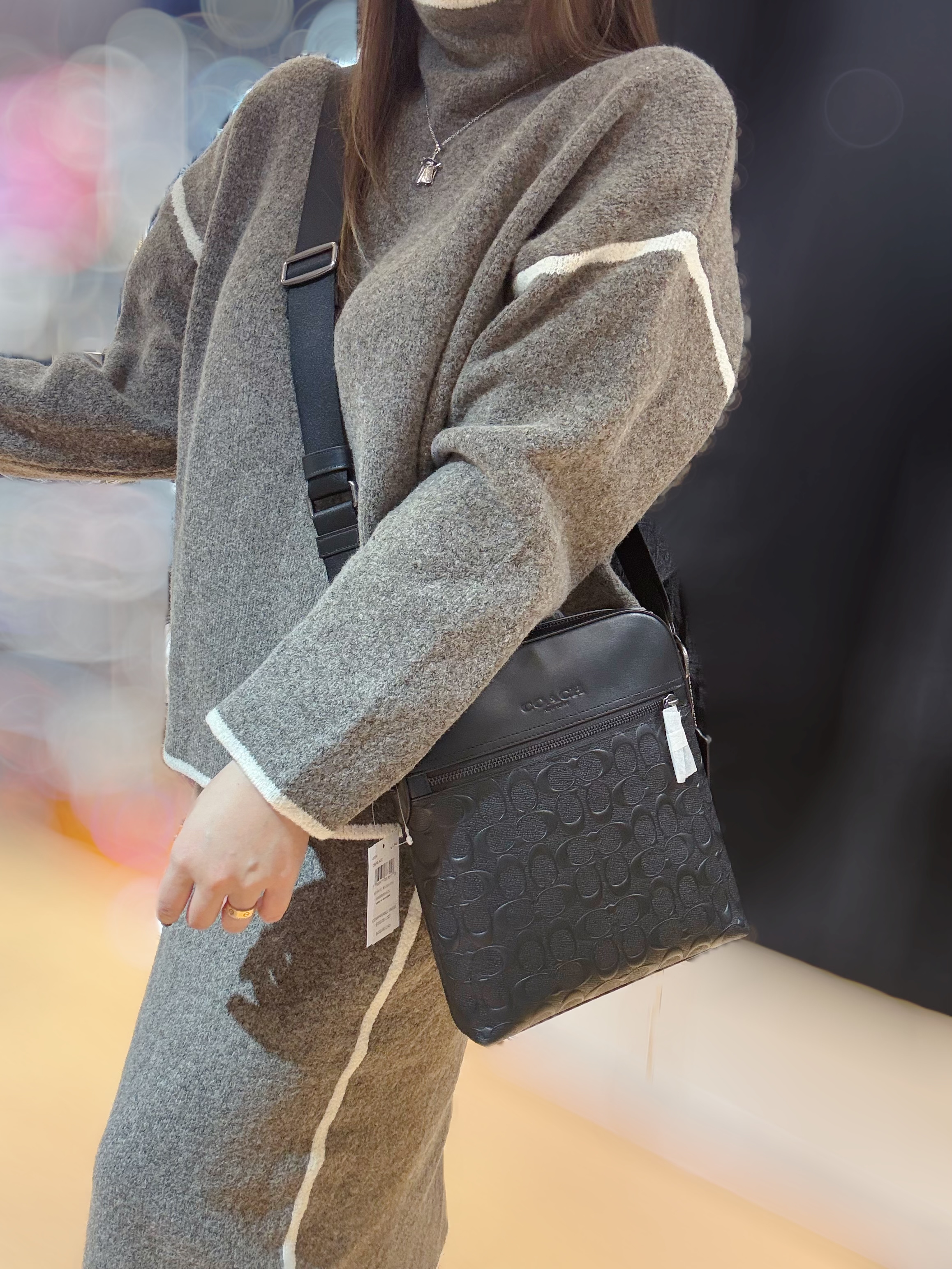 Coach flight bag blk/sleather