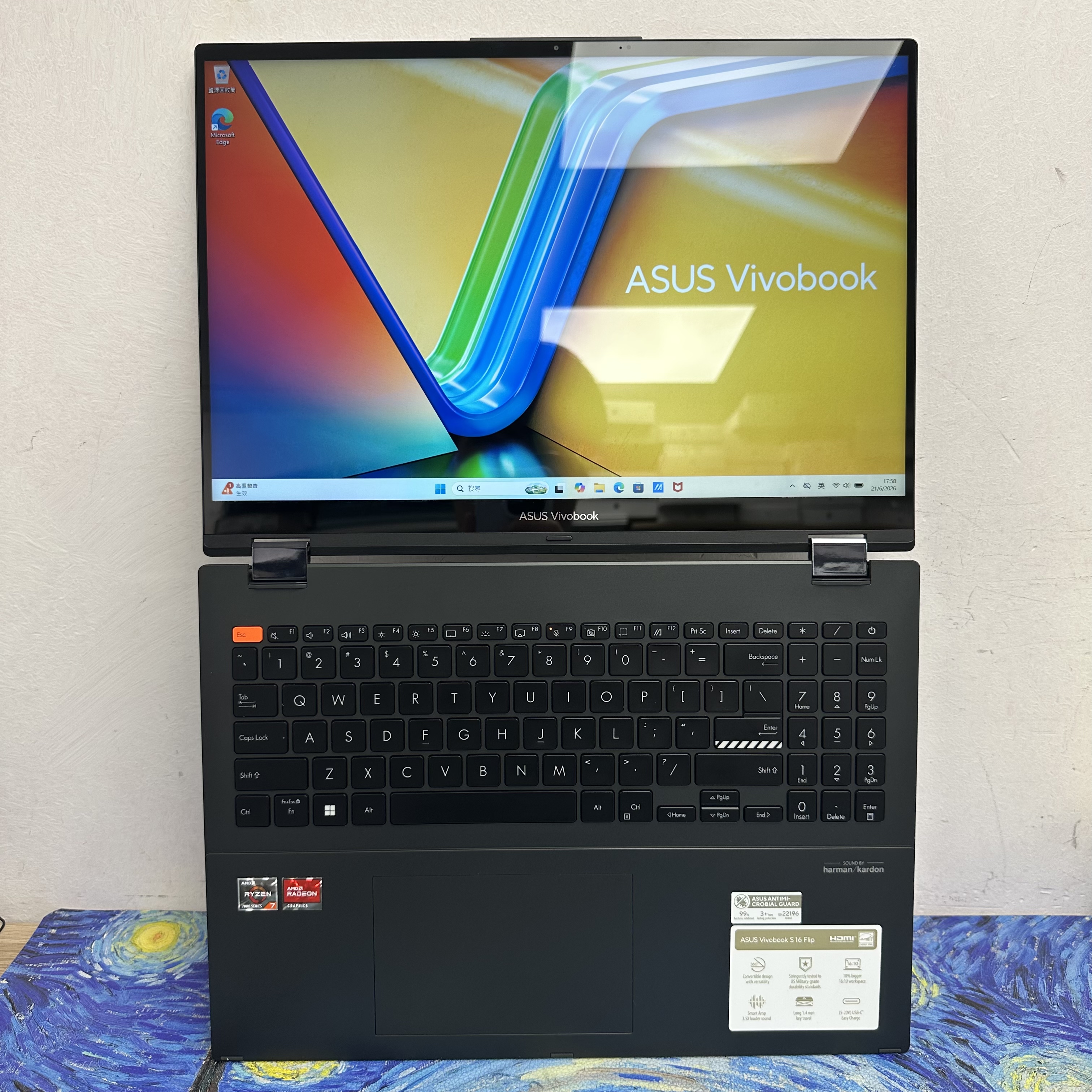 Asus Vivobook 16寸 360度 Touch Mon AMD Ryzen 7 7730U / 16GB Ram / 1TB SSD/Gaming Laptop / Notebook / Movie / YouTube / Netflix / Win11/ Tablet / 平板電腦 / 