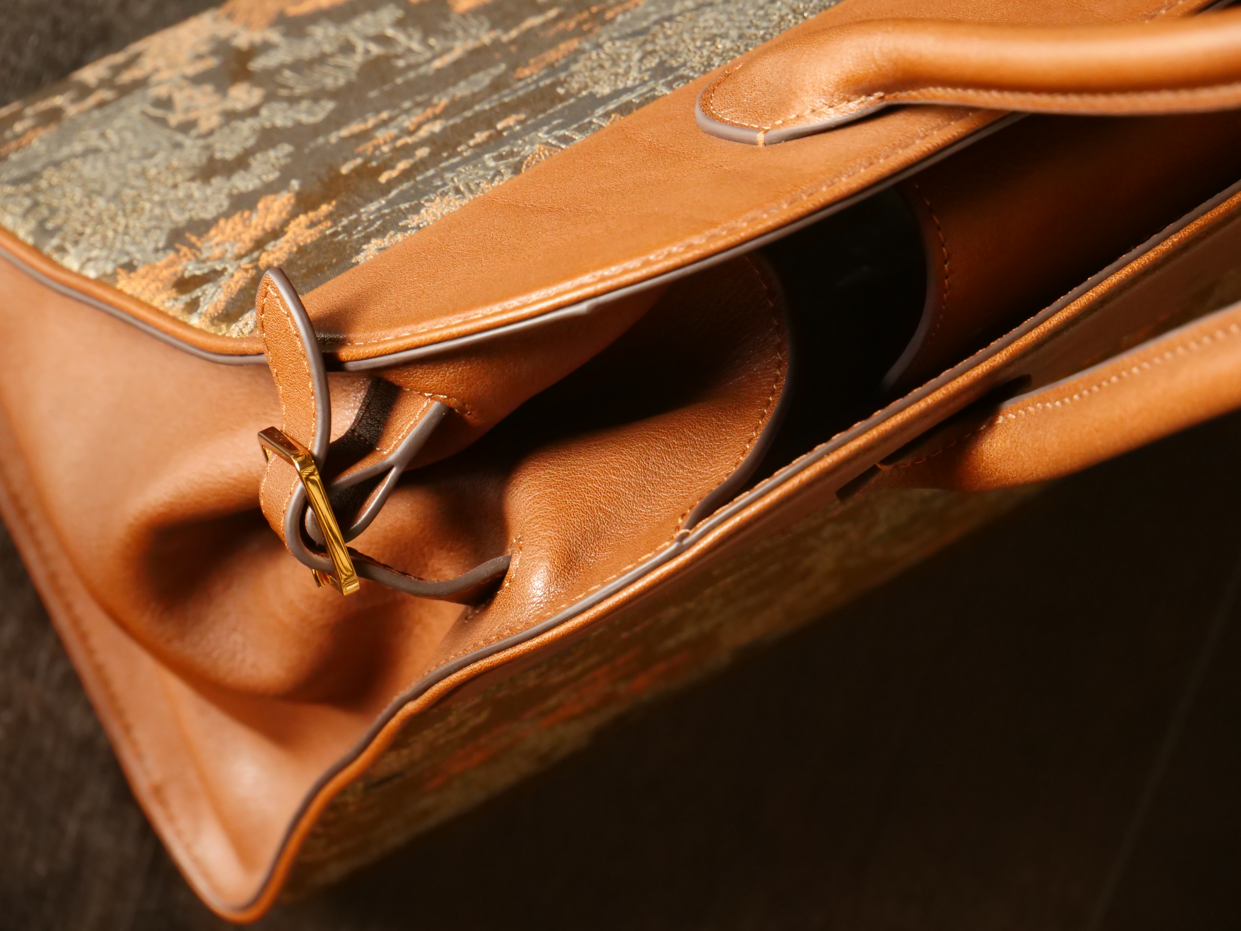 織金提花∞漢宮秋月圖紋牛皮中古手袋