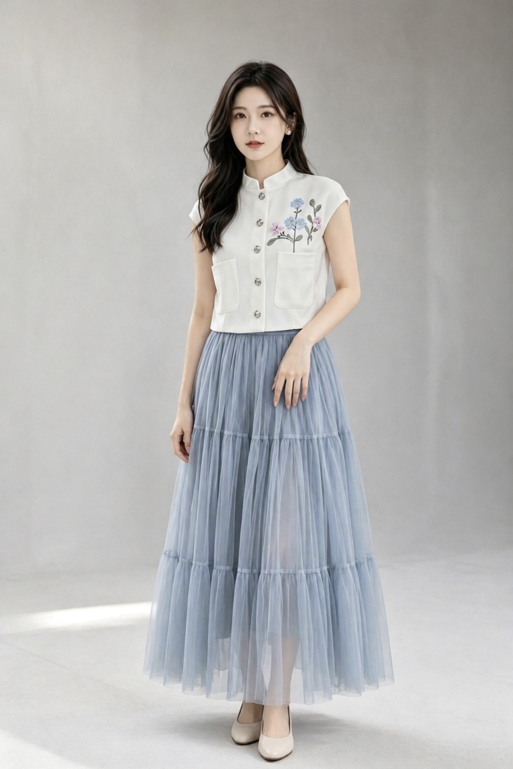 952 Ethereal Tiered Tulle Skirt