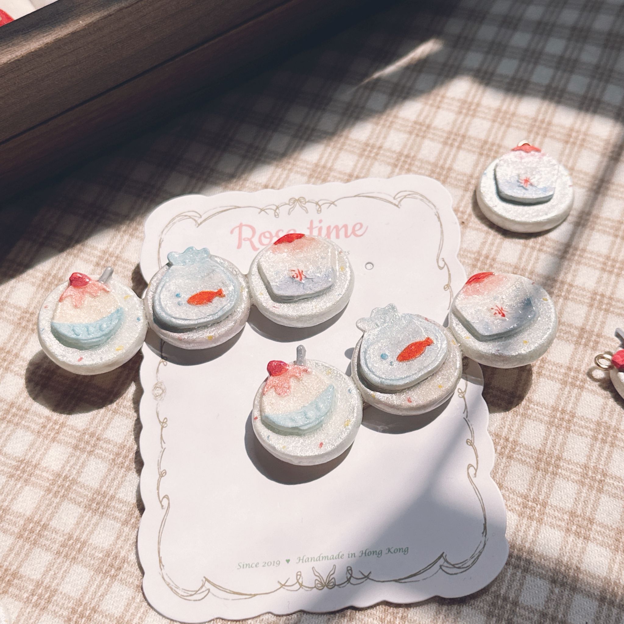 手繪 和風夏日祭刨冰🍧金魚缸髮夾