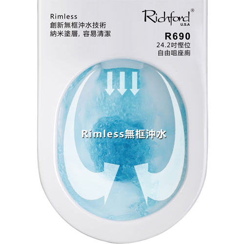 Richford  R690 Rimless 24吋 納米 自由咀座廁 