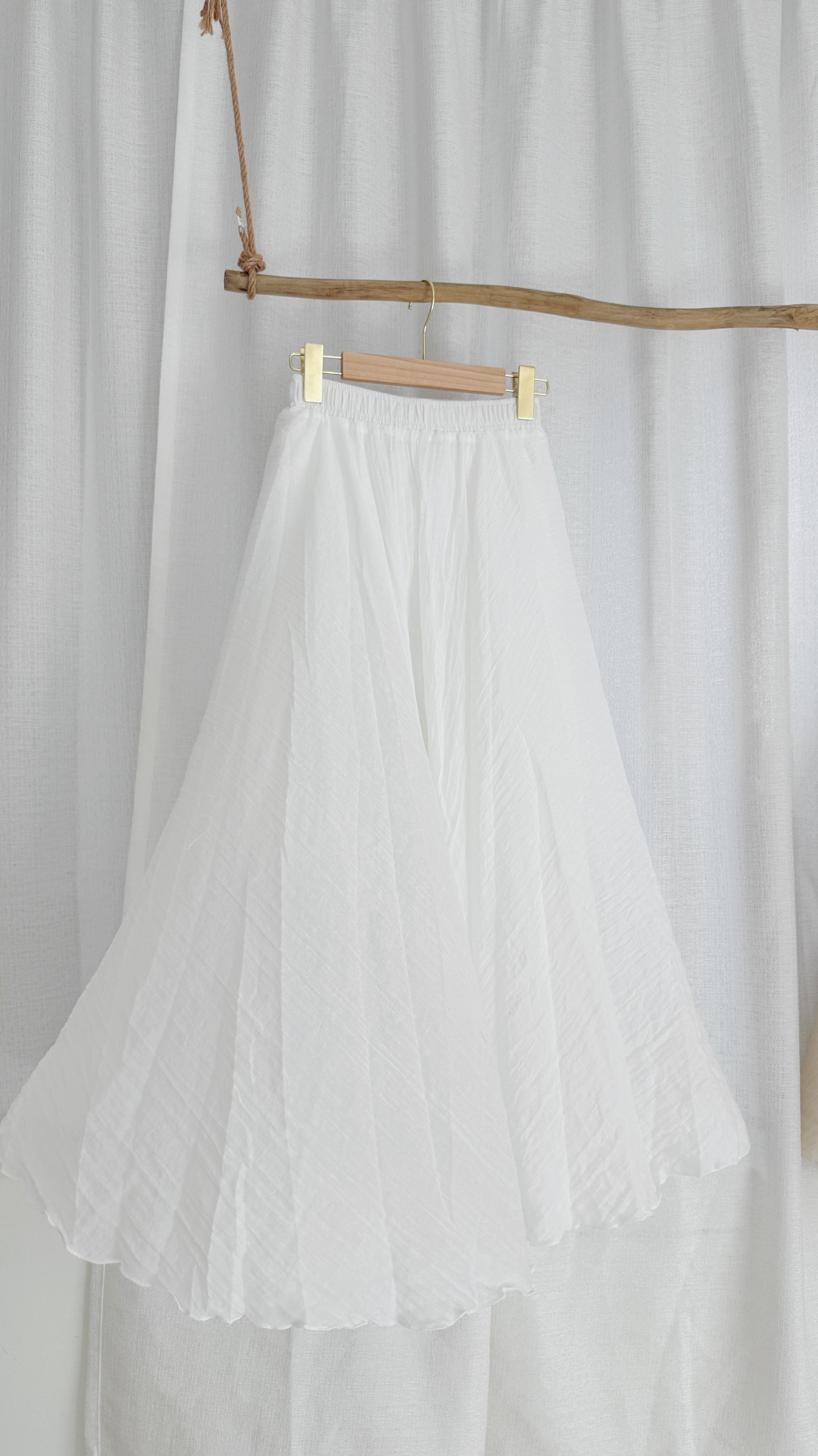 简约气质薄款棉麻半裙