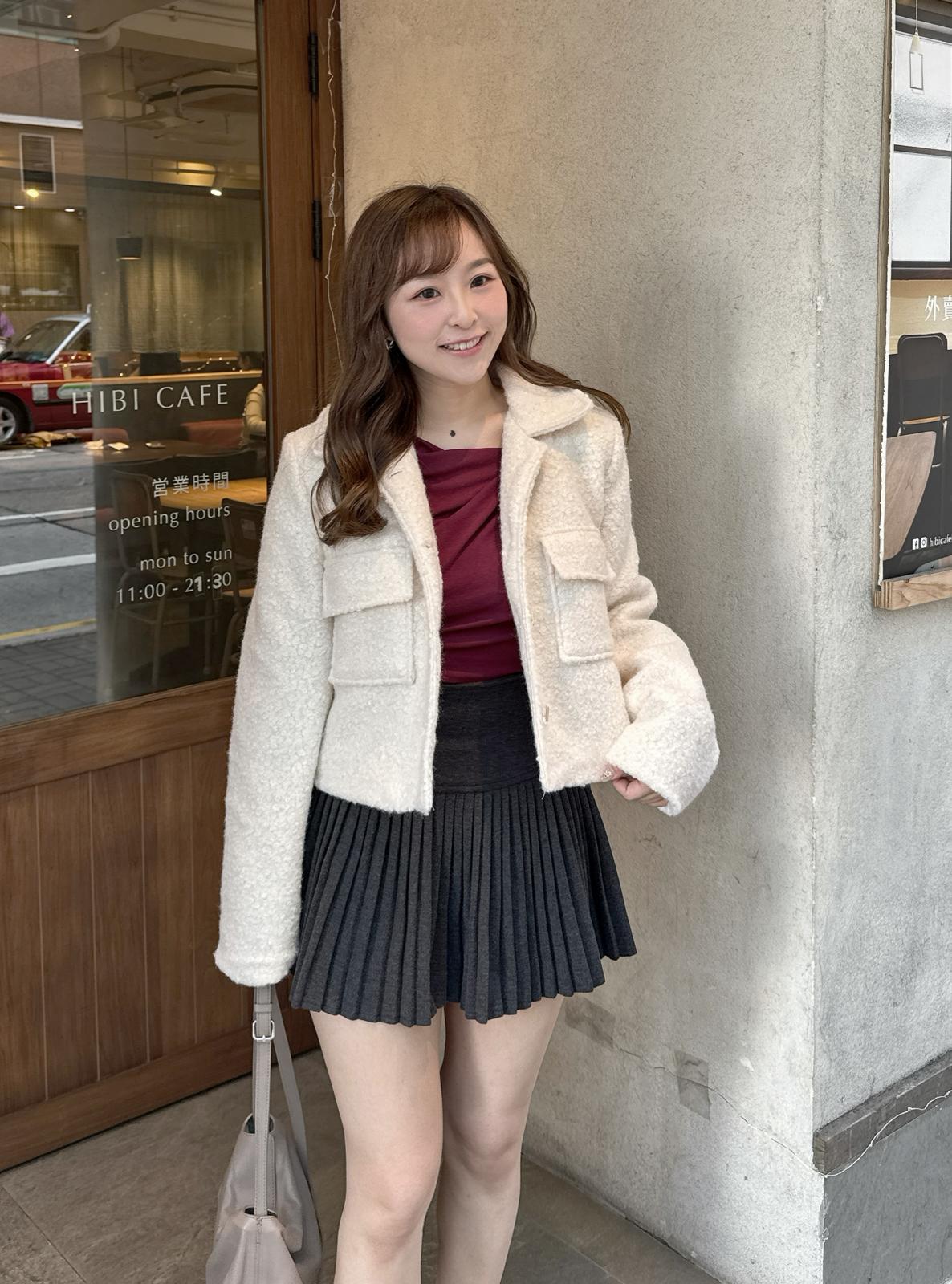 【韓感滿滿】羊羔絨翻領口袋外套