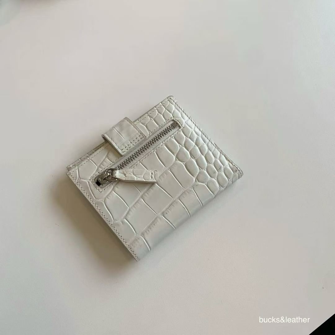  bucks&leather 鱷魚壓紋復古短銀包