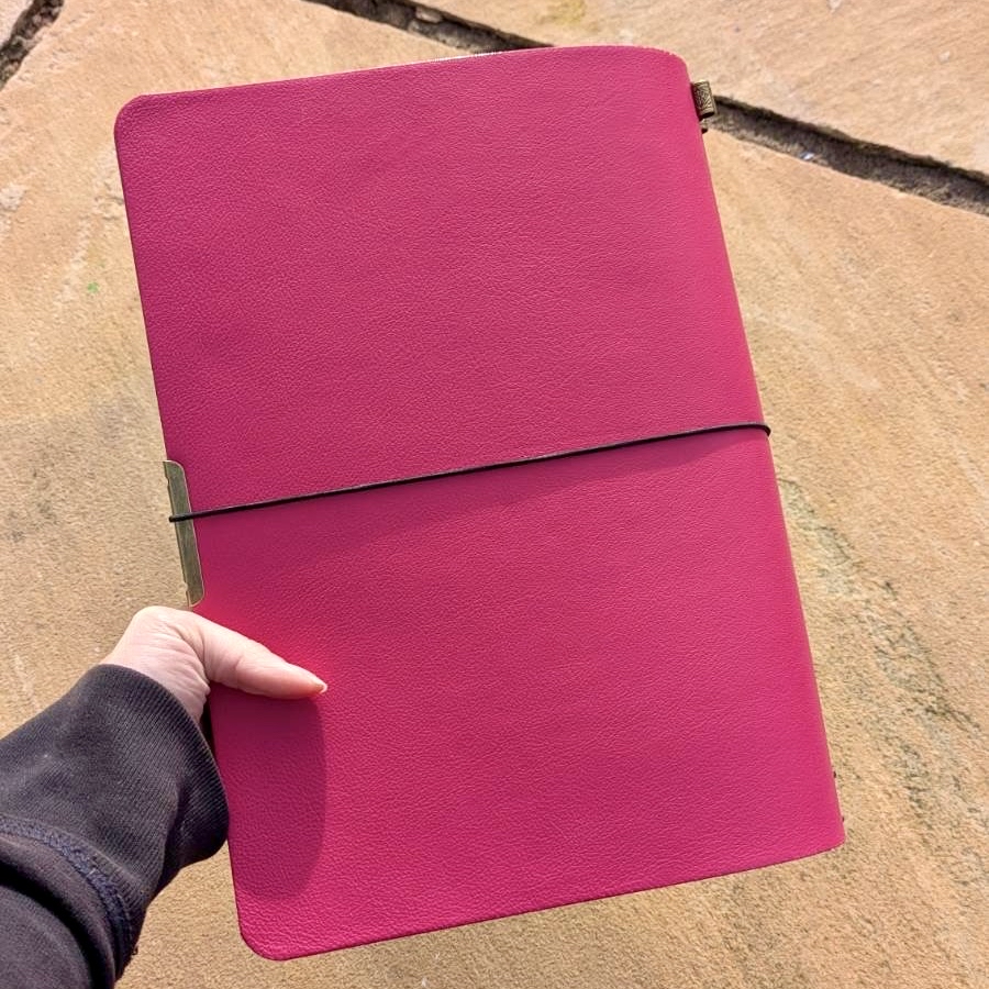 A4 size double-sided Leather Journal with 2023 Winter Design