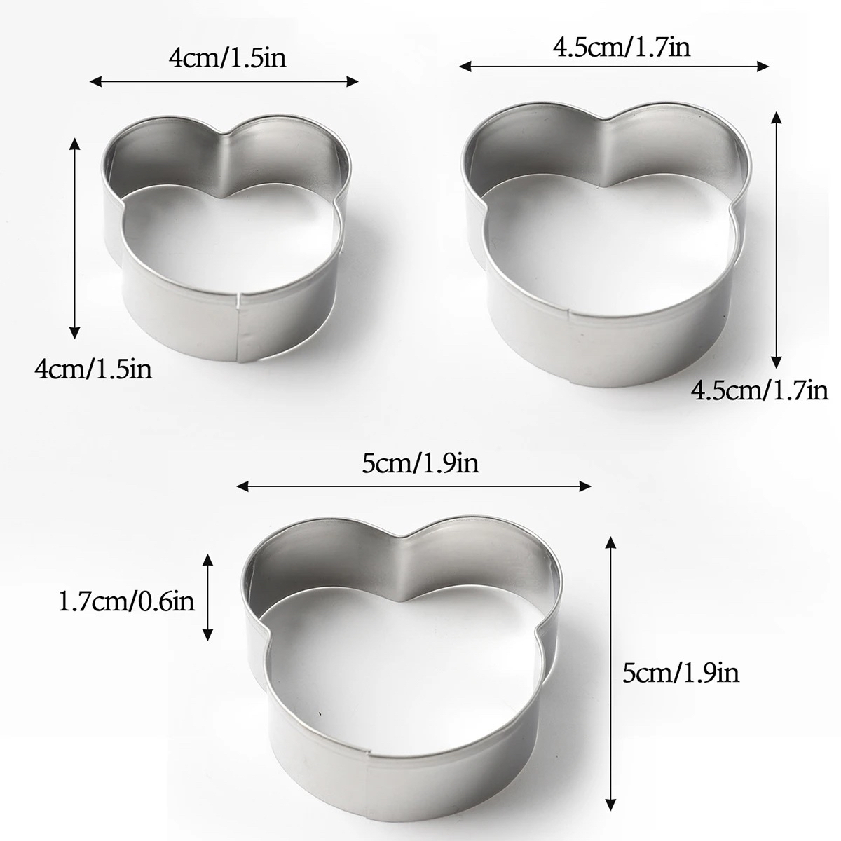 不鏽鋼曲奇模[熊仔頭] 3件套裝 Cookies Cutter -3pcs