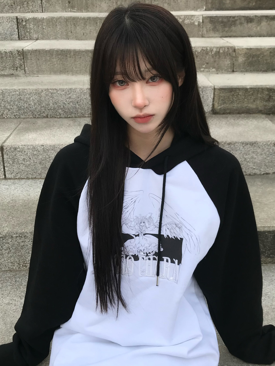 《Pre-Order》RAGLAN HOODY(WHITE/CHARCOAL)｜守護甜心 Shugo Chara! X luvistrue 3rd Drop