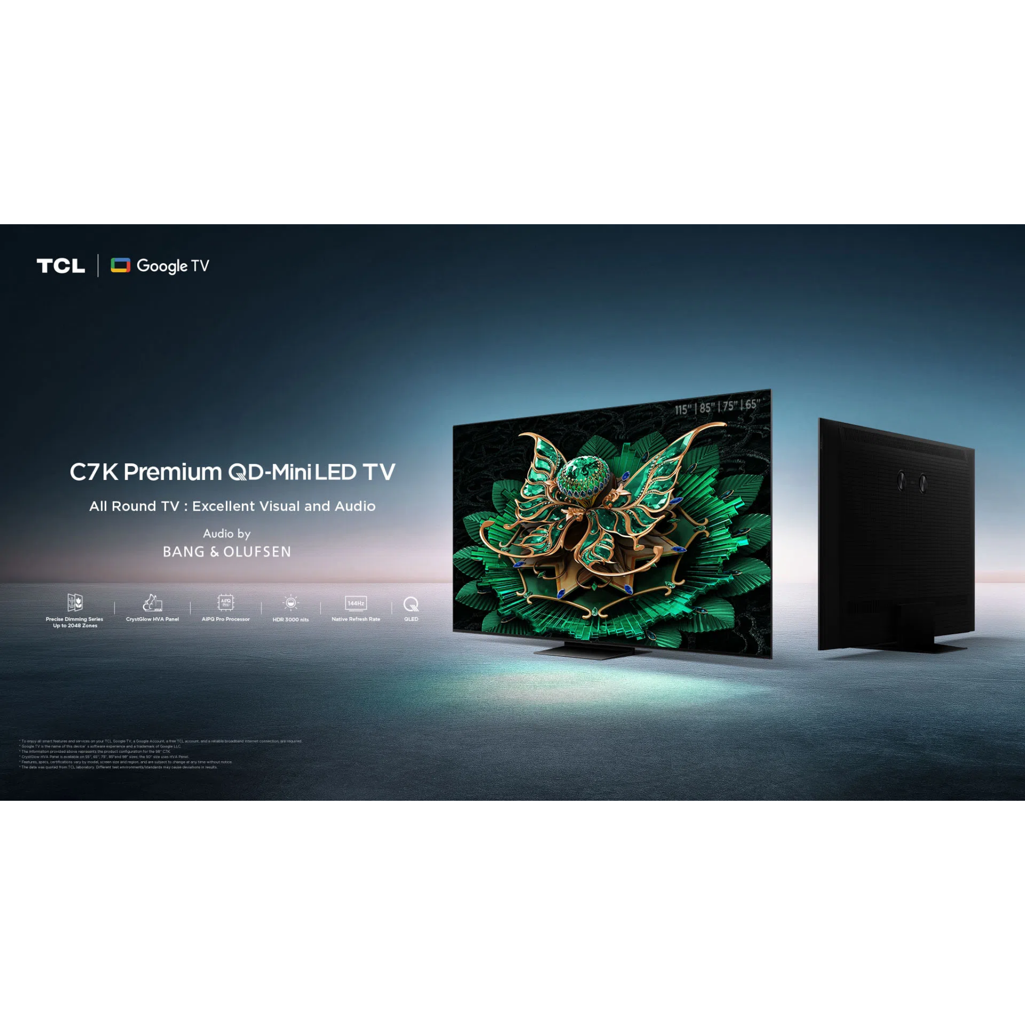 TCL 65" C7K Series Premium QD-Mini LED 4K Google TV (65C7K)