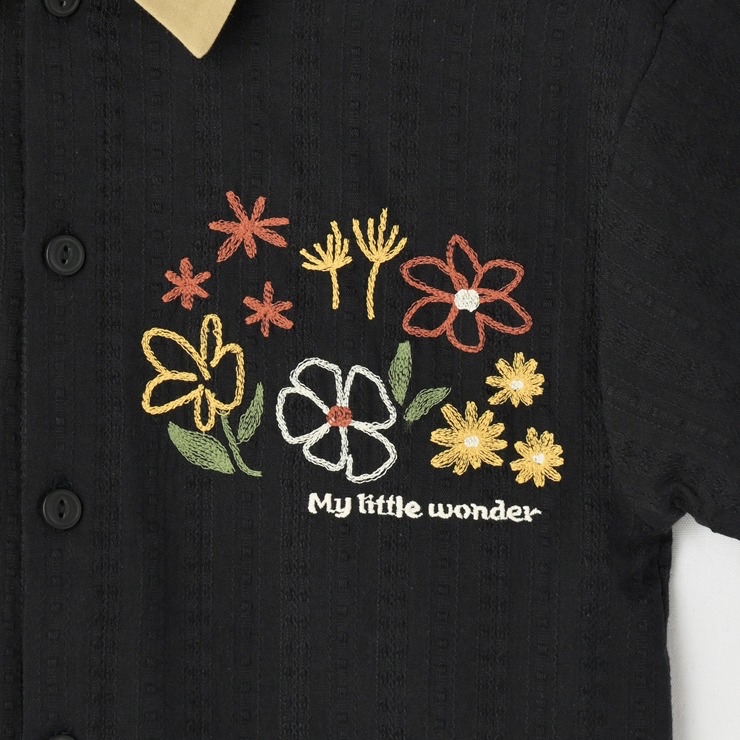 🇯🇵限量預訂 日本直送🇯🇵MY LITTLE WONDER 兩色花卉刺繡純棉短袖襯衫