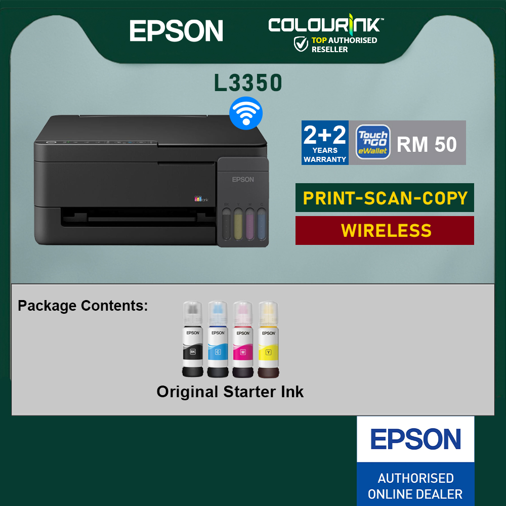 Epson EcoTank L121 A4 Print Only Refill Colour Ink Tank Inkjet Printer c/w Original Ink similar to L1210 L3210 L3250
