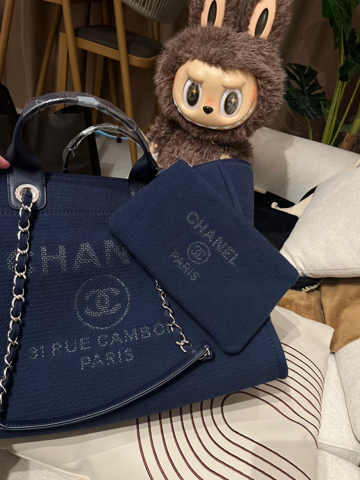 Chanel DEAUVILLE tote bag 100%Authentic ,95%new ✅晶片chip ✅pouch ✅dust bag