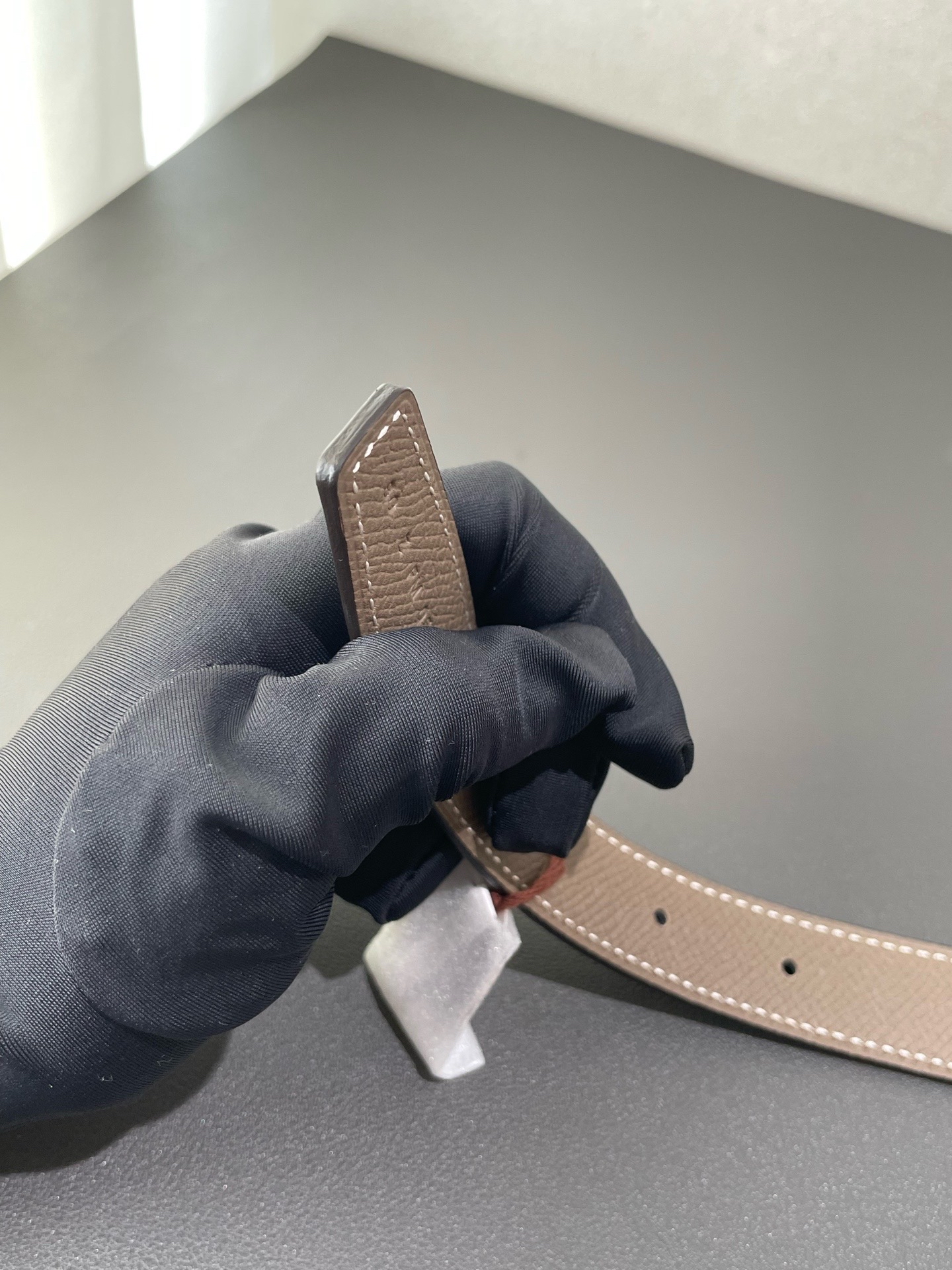 【預訂貨品】HERMES 80碼 Z刻雙面黑色拼大象灰 