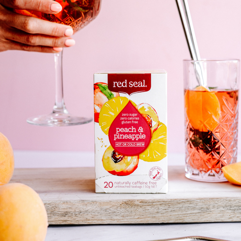 Red Seal 冷泡熱泡水果茶 - 蜜桃菠蘿 20茶包 Red Seal Peach & Pineapple Hot or Cold Brew 20Teabags
