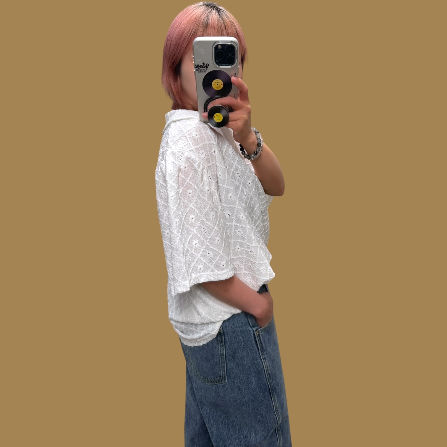 221429 Lace反領Top