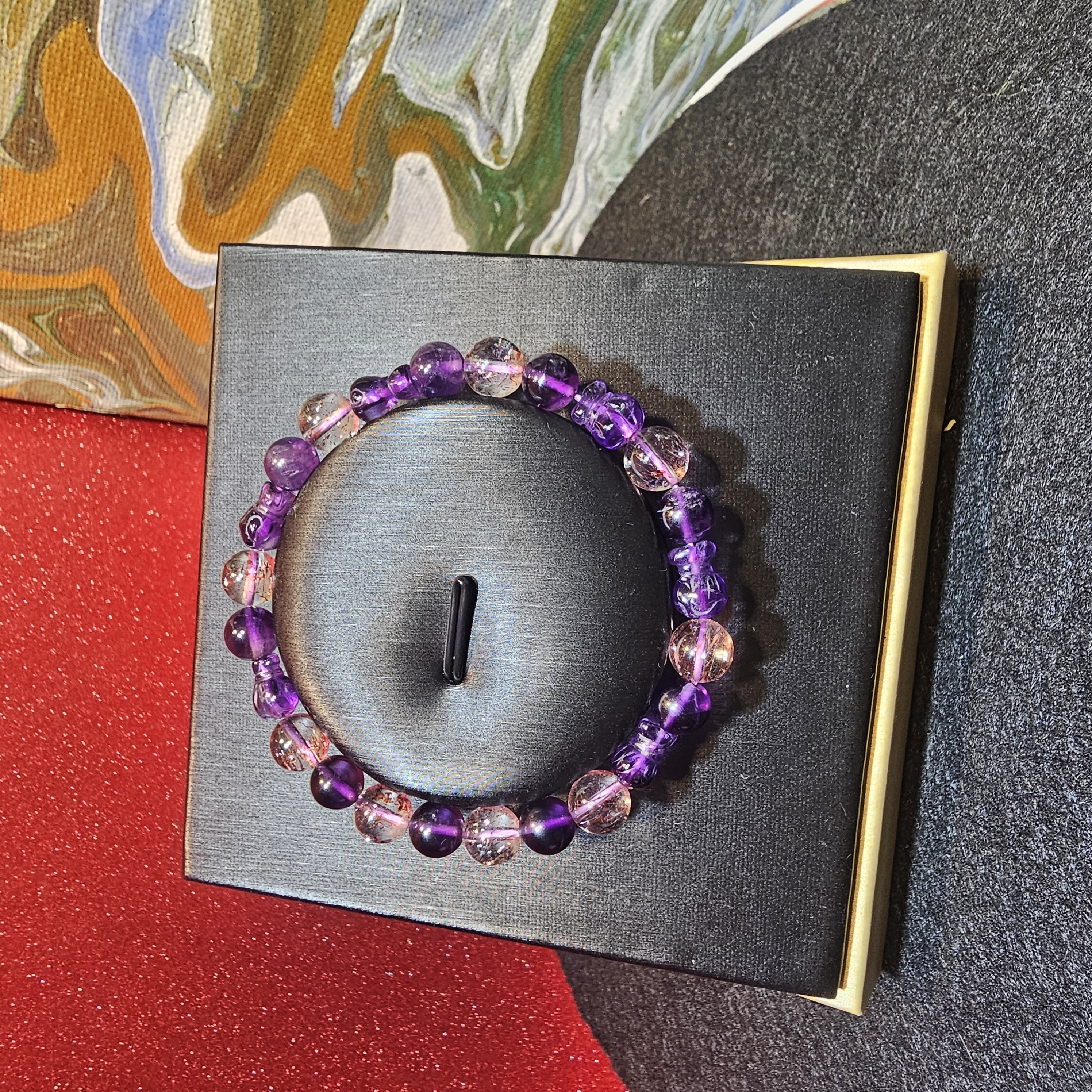 金紅草莓晶紫水晶手鏈