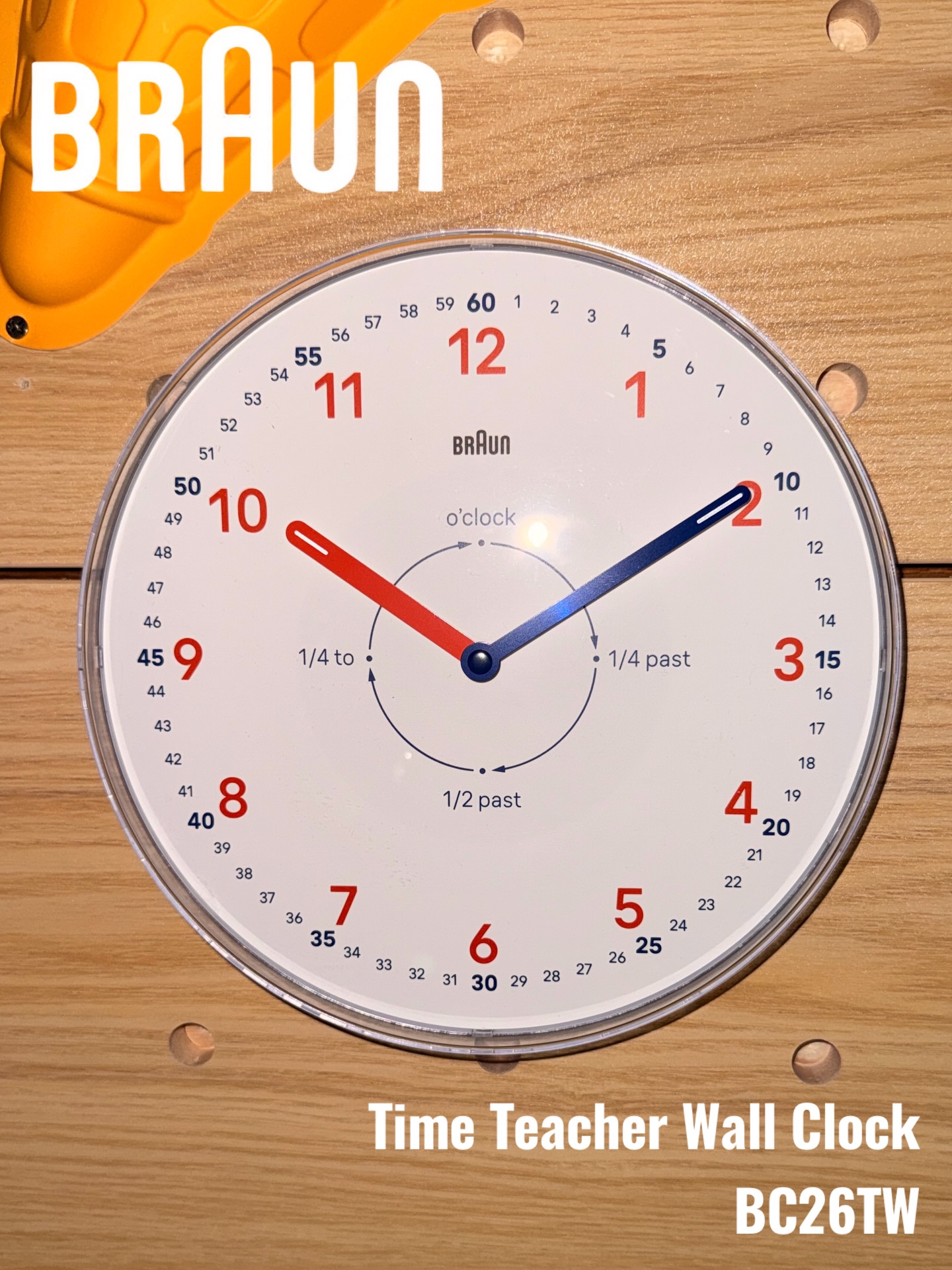 【新品未使用】BRAUN “Time Teacher” BC26TW 掛牆鐘