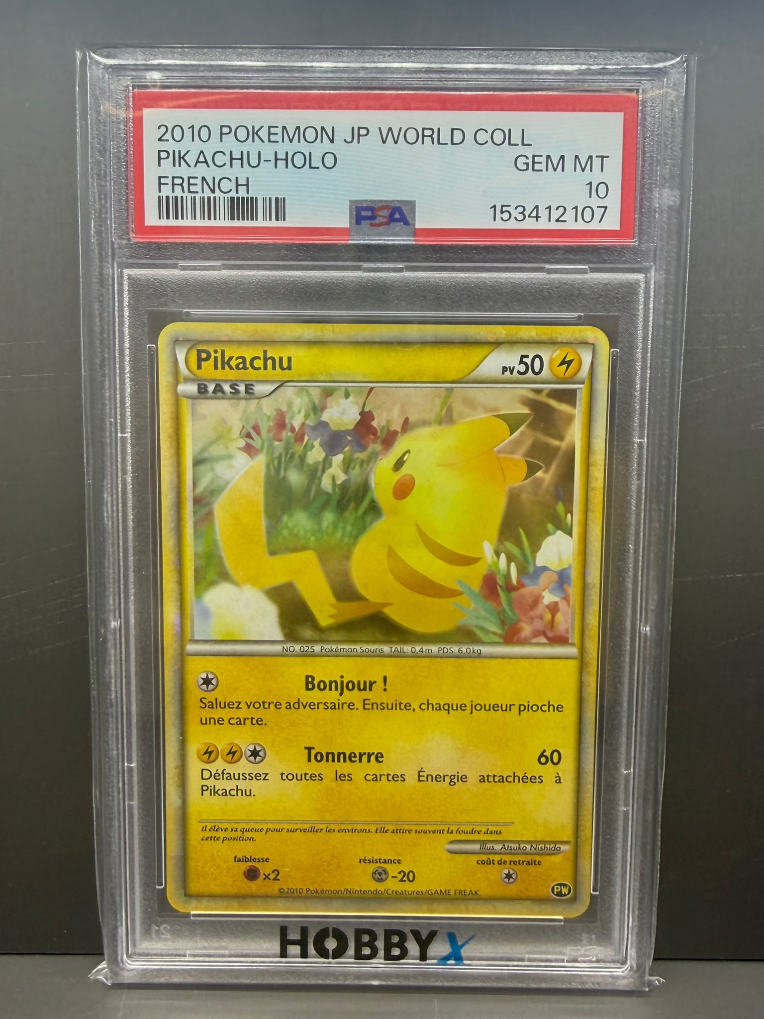 2010 寶可夢 世界系列 法文 閃卡 皮卡丘 PSA GEM MT 10 鑑定卡