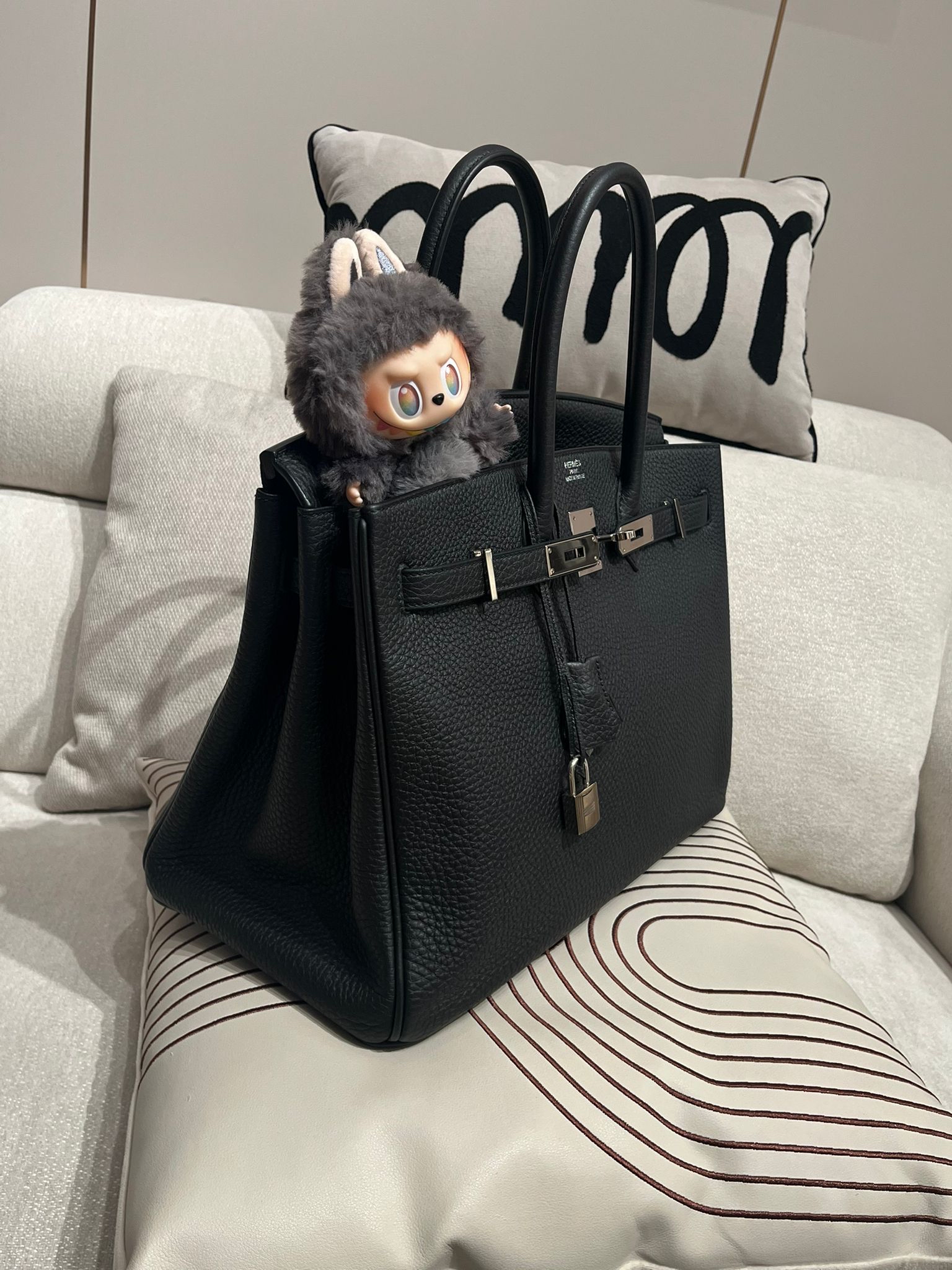 Hermes Birkin 35 黑色銀扣 Stamp [R] 100%Authentic, 98%New ✅Key lock ✅Dust bag✅Box