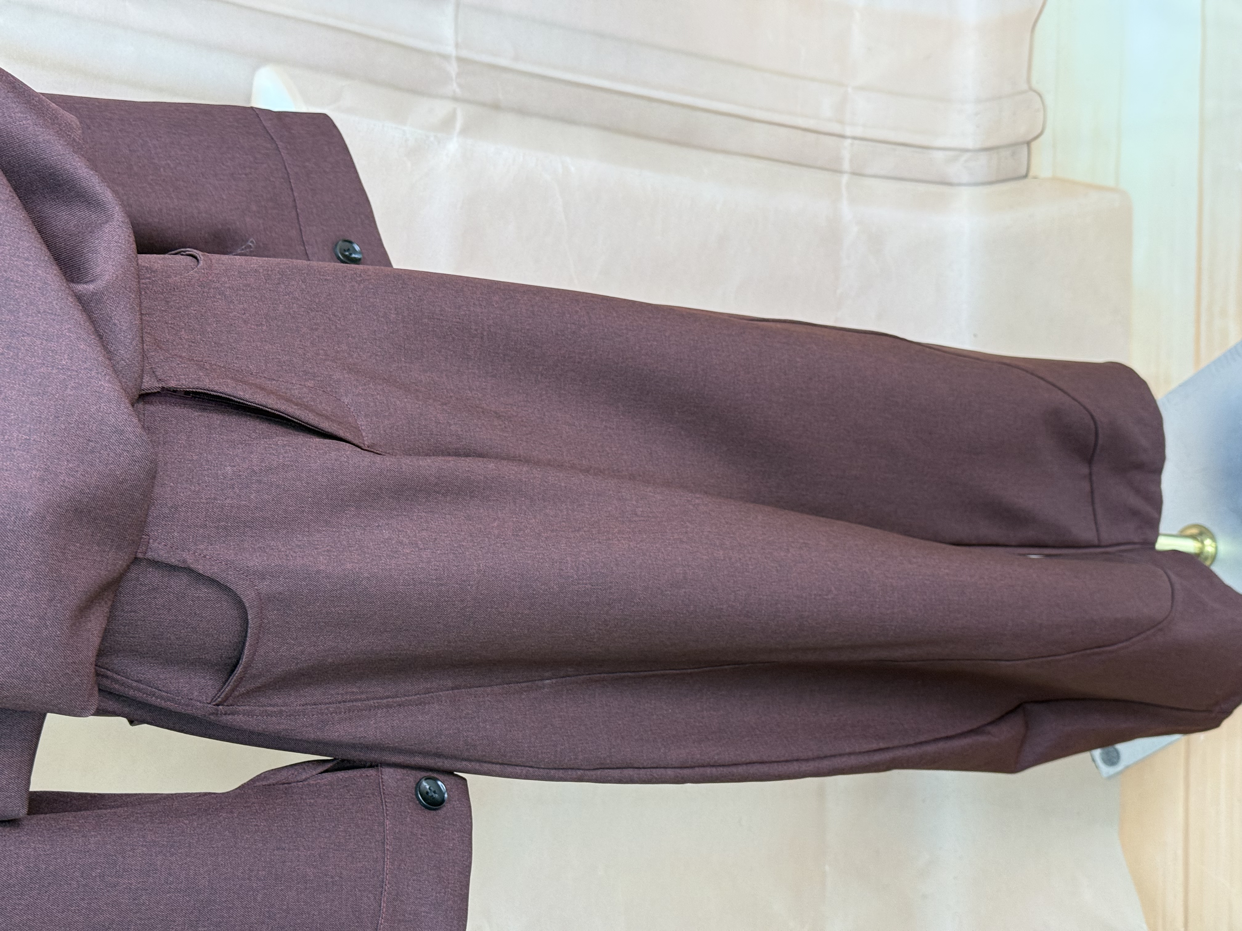 肌理围领阔腿套装 