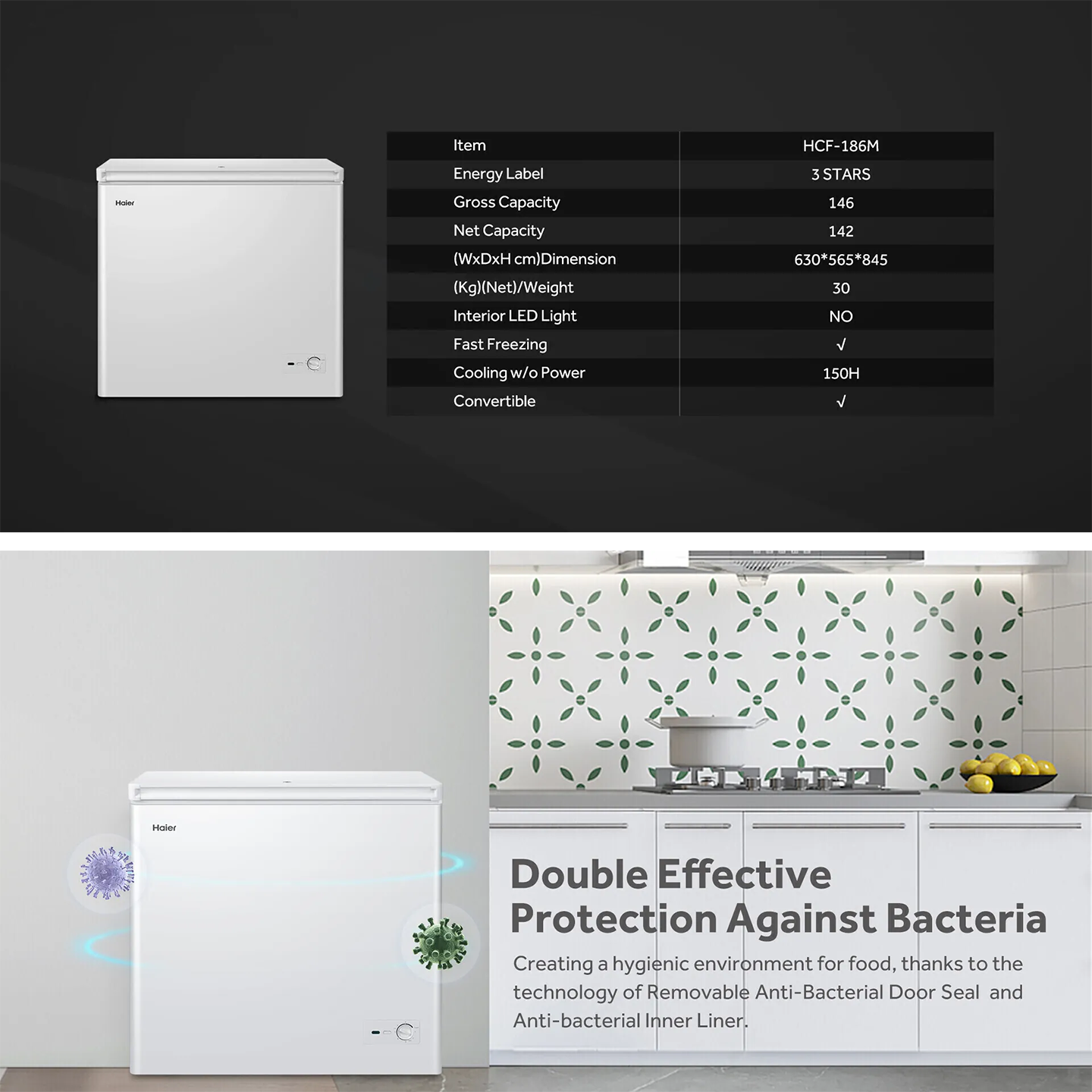 Haier 186L Chest Freezer (HCF-186M)