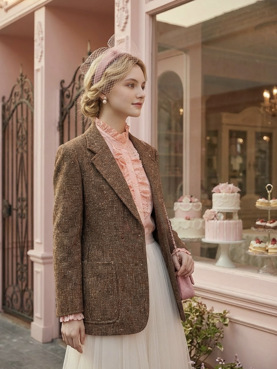 Chocolate Mousse英倫經典點紋絨紳士西裝