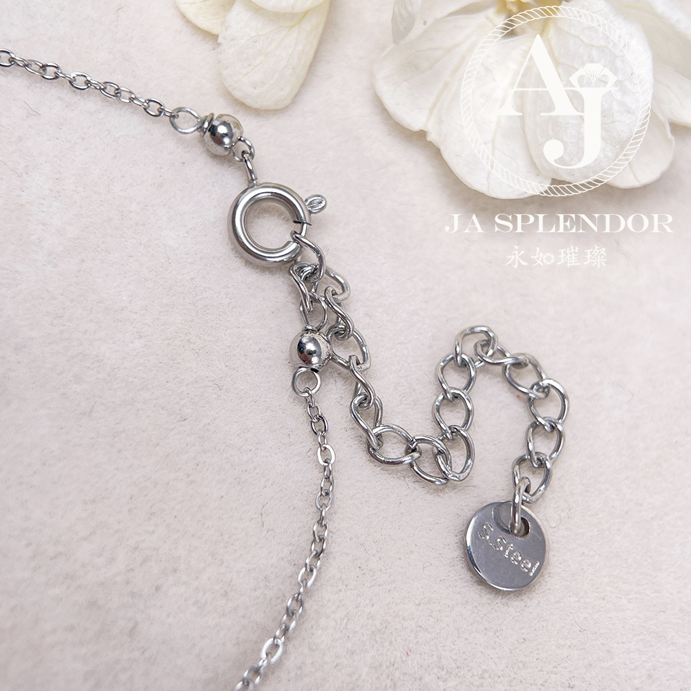 JN-3434 天然翡翠A玉-黃翡立體小花不鏽鋼手鏈