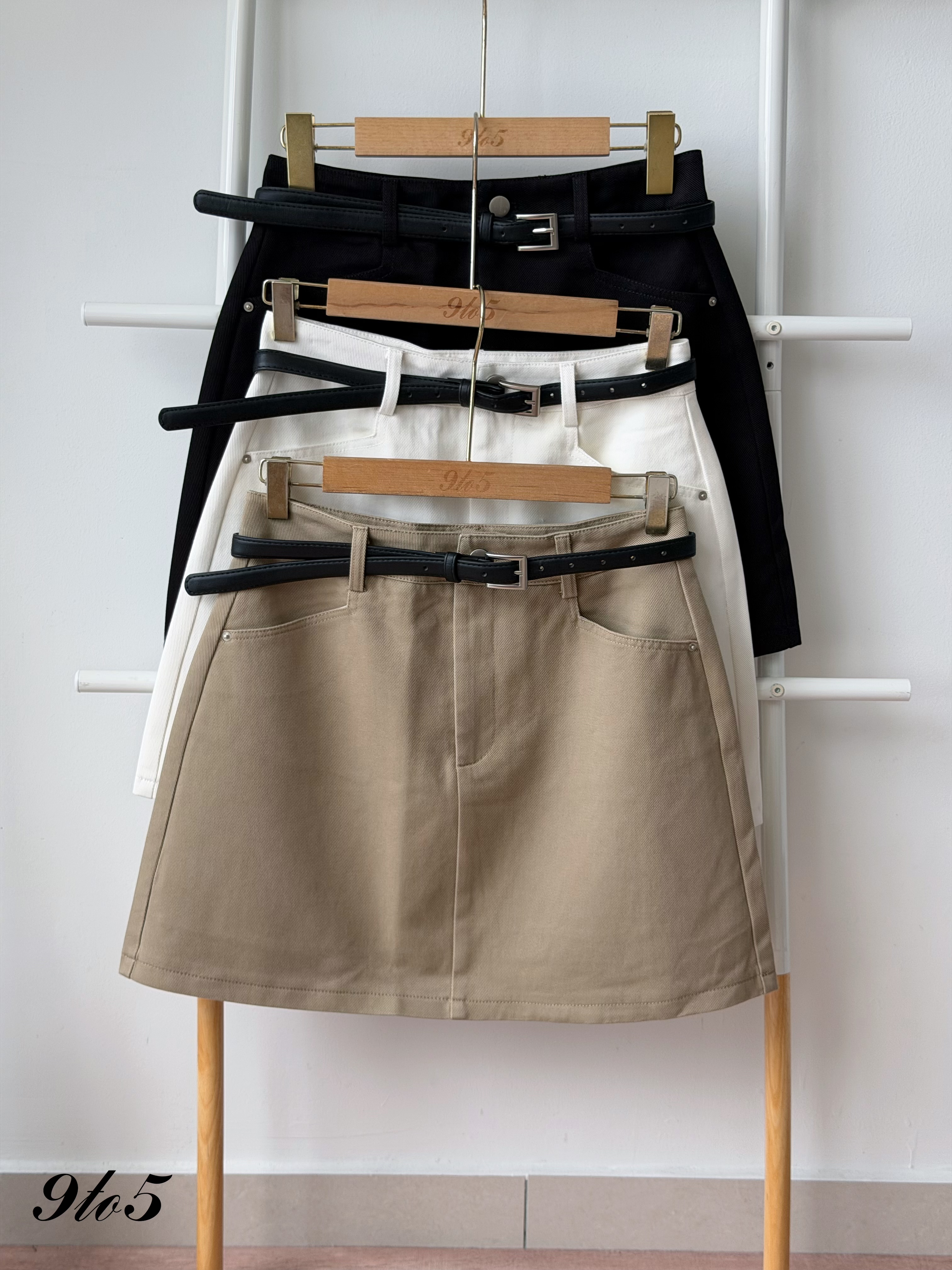 S2049 A Line Denim Short Skirt - 3 Colors 