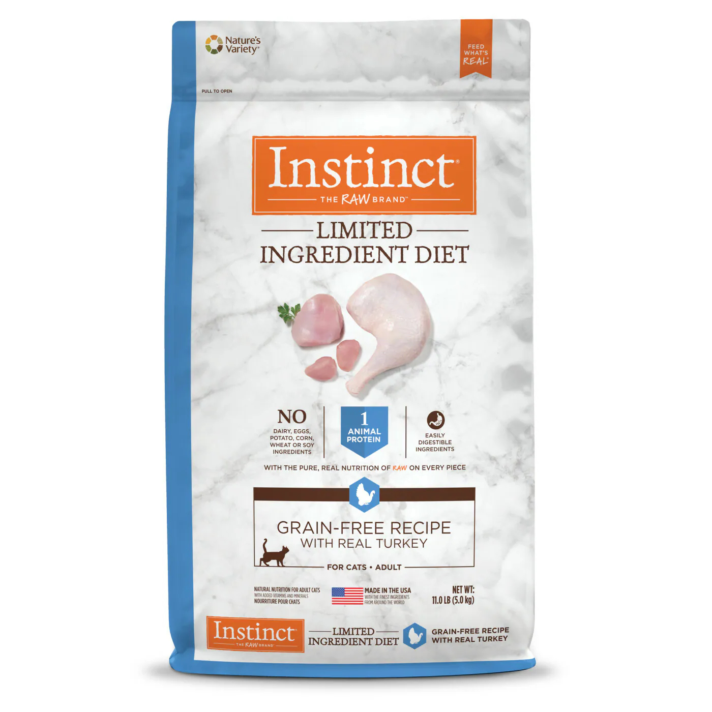 Instinct 本能 單一蛋白 無穀物貓糧(火雞) 11Lbs