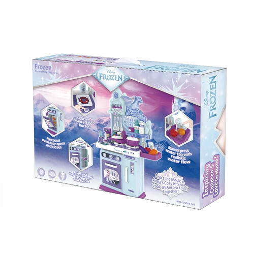 Disney Frozen冰雪奇緣廚房玩具 兒童廚房套裝 女童角色扮演玩具 Elsa Anna 廚房玩具套裝 53件配件