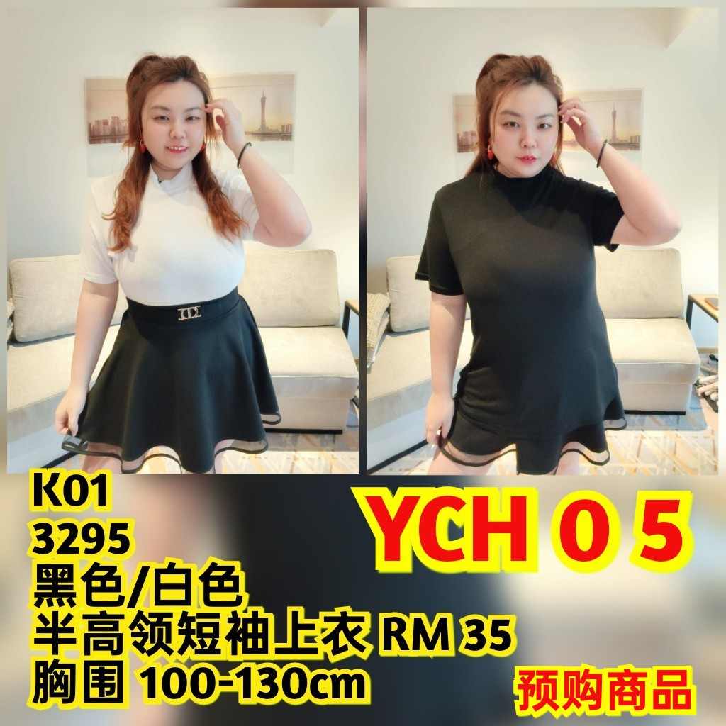 YCH05 3295 半高领短袖上衣