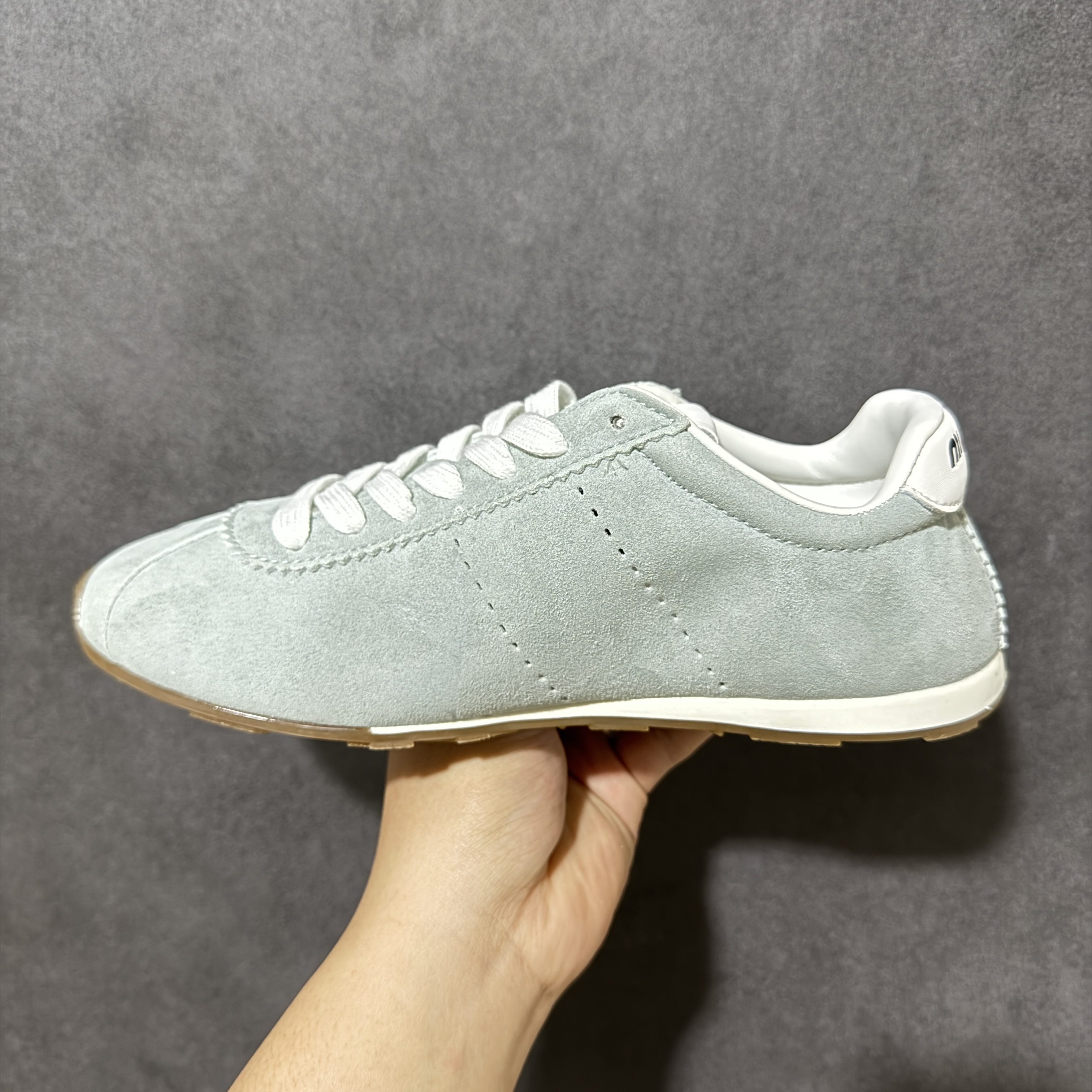 Miu Miu Plume Suede Sneaker