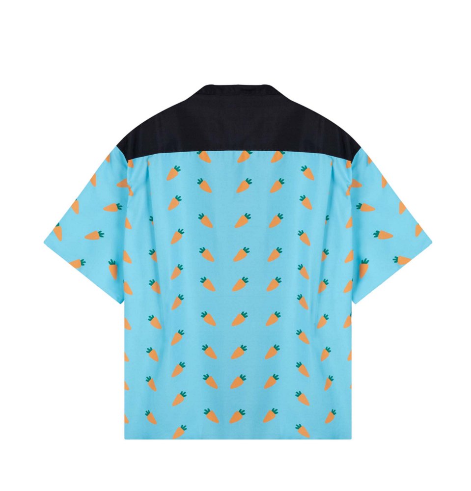 📦訂購 台灣代購 野獸國 地球娛樂室 兔瓏 定番亂花開襟短袖襯衫 (水藍)