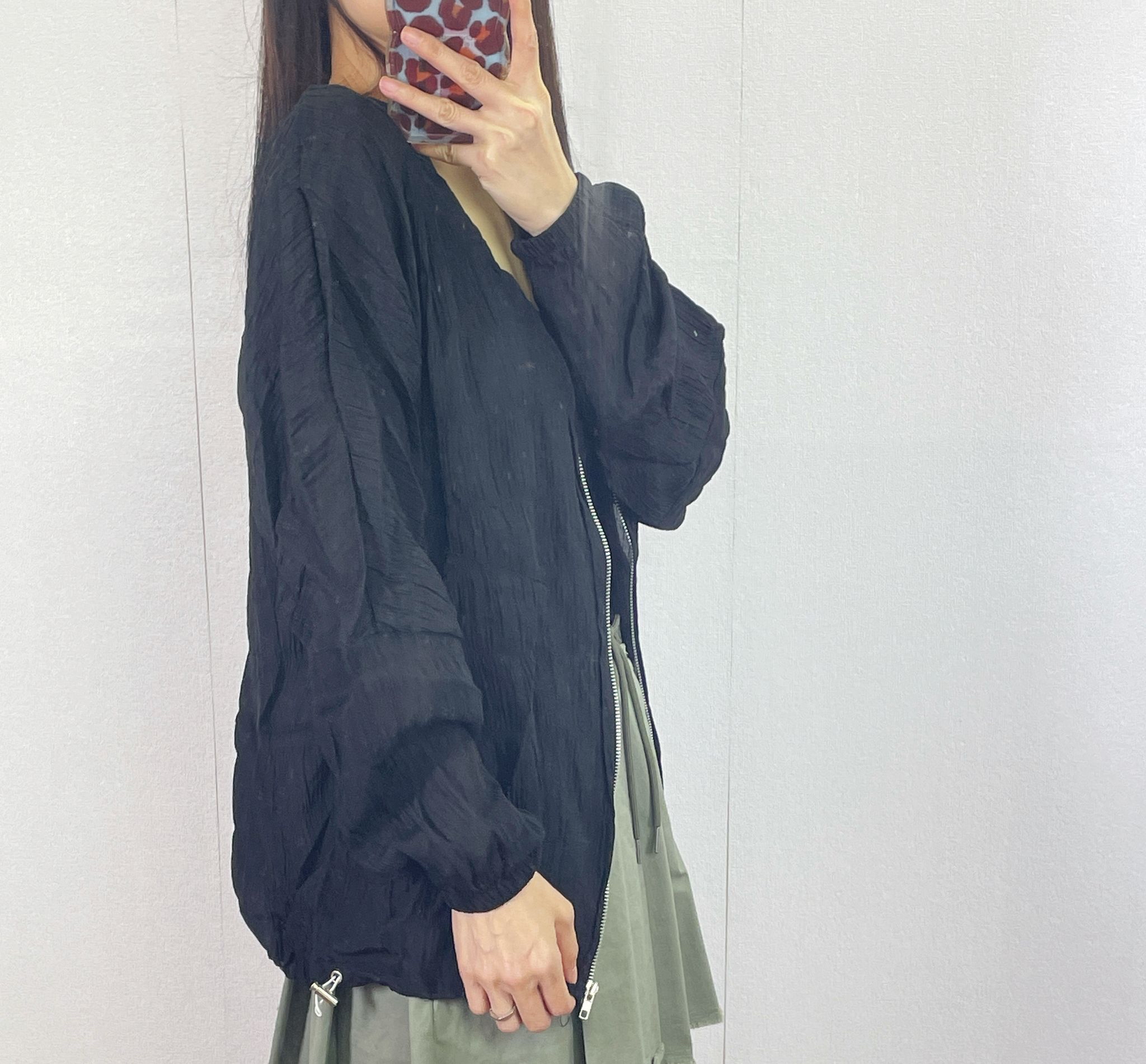 K5550 縐紋雪紡束腳外套