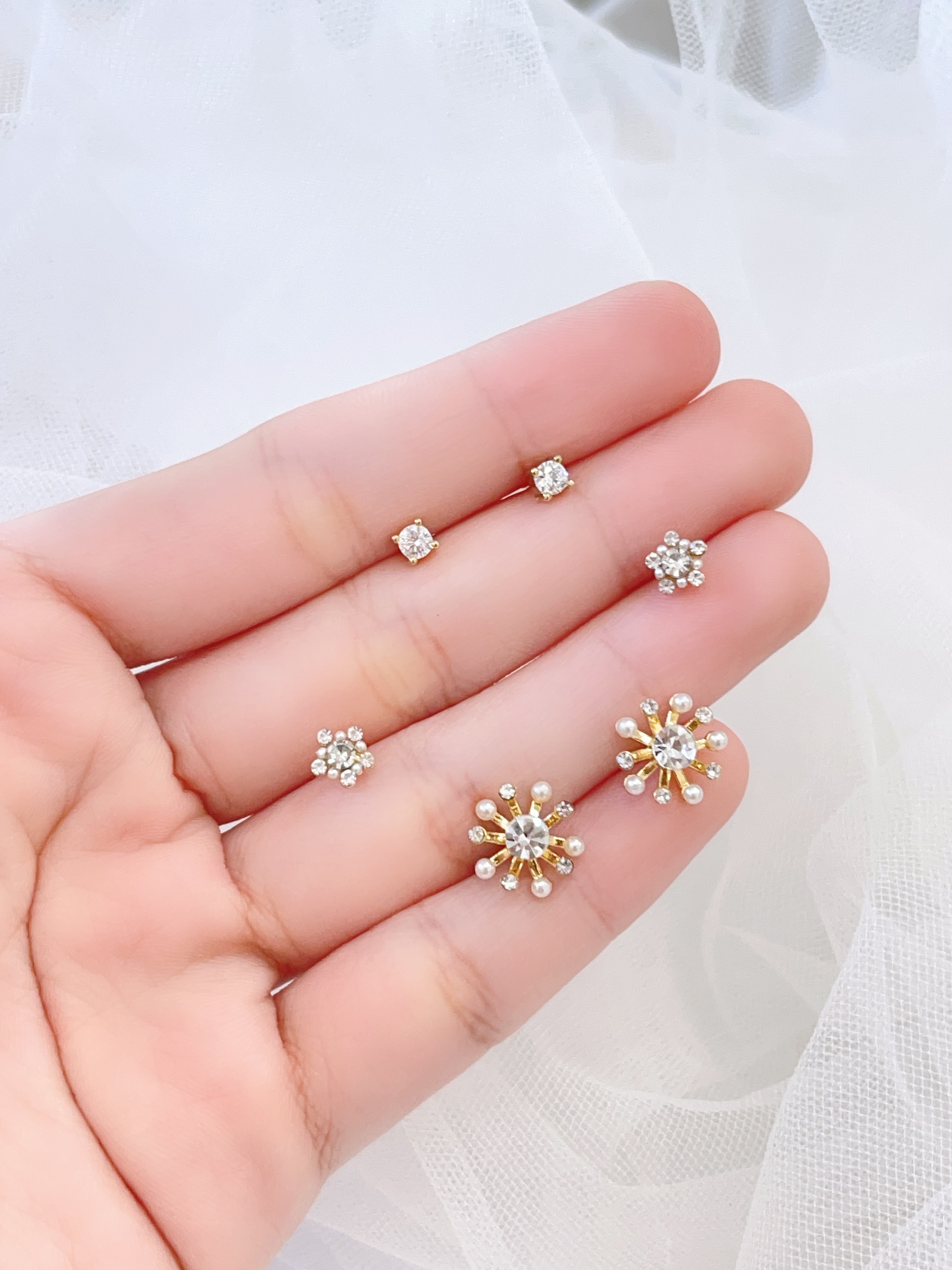 雪花星星耳环套装