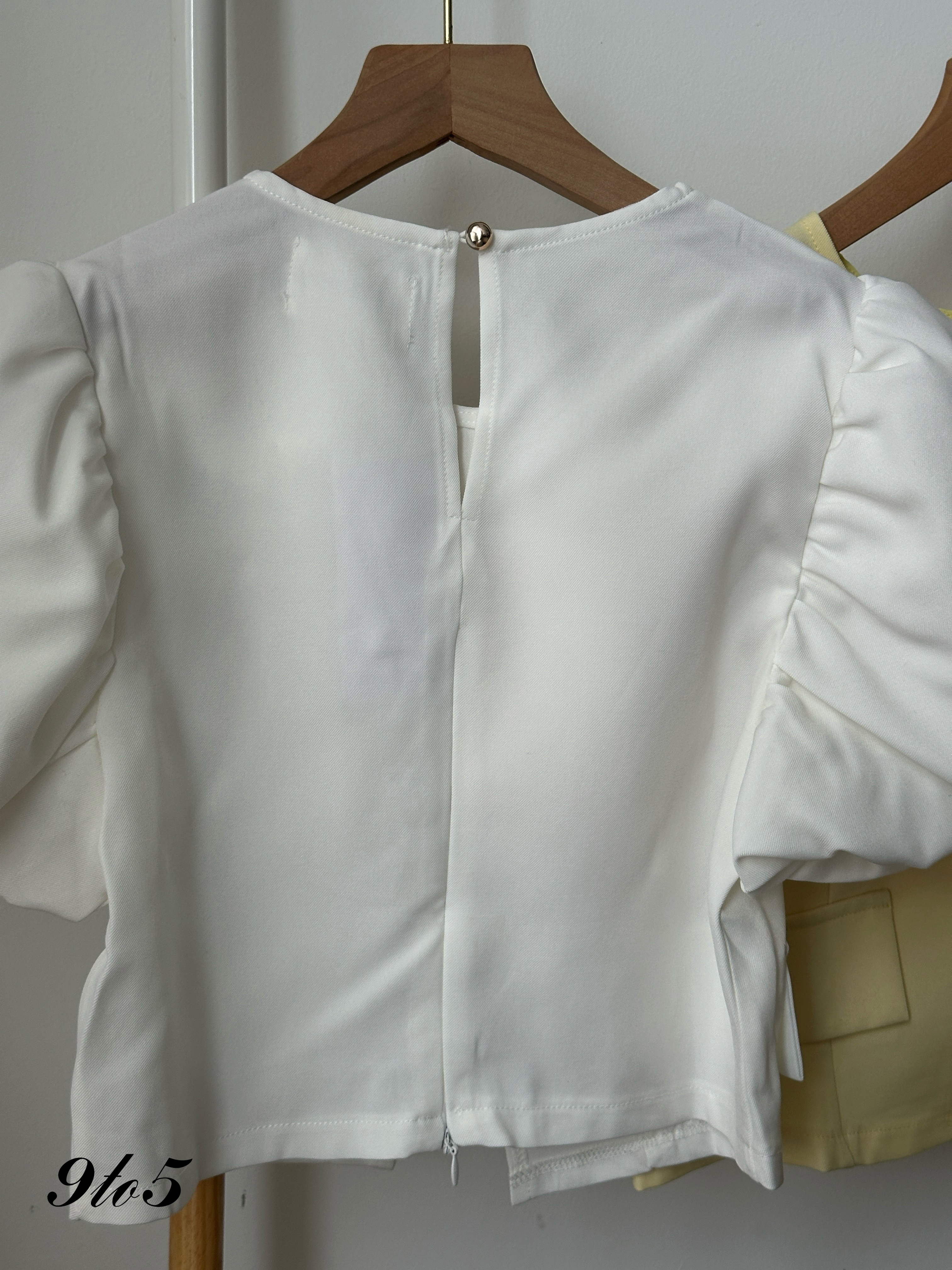 T4043 Puff Sleeve Crop Top - 4 Colors 