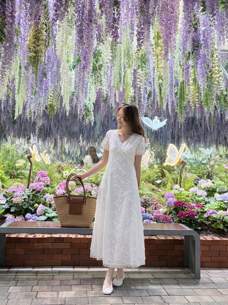 Aurelie Embroidered Dress (White)