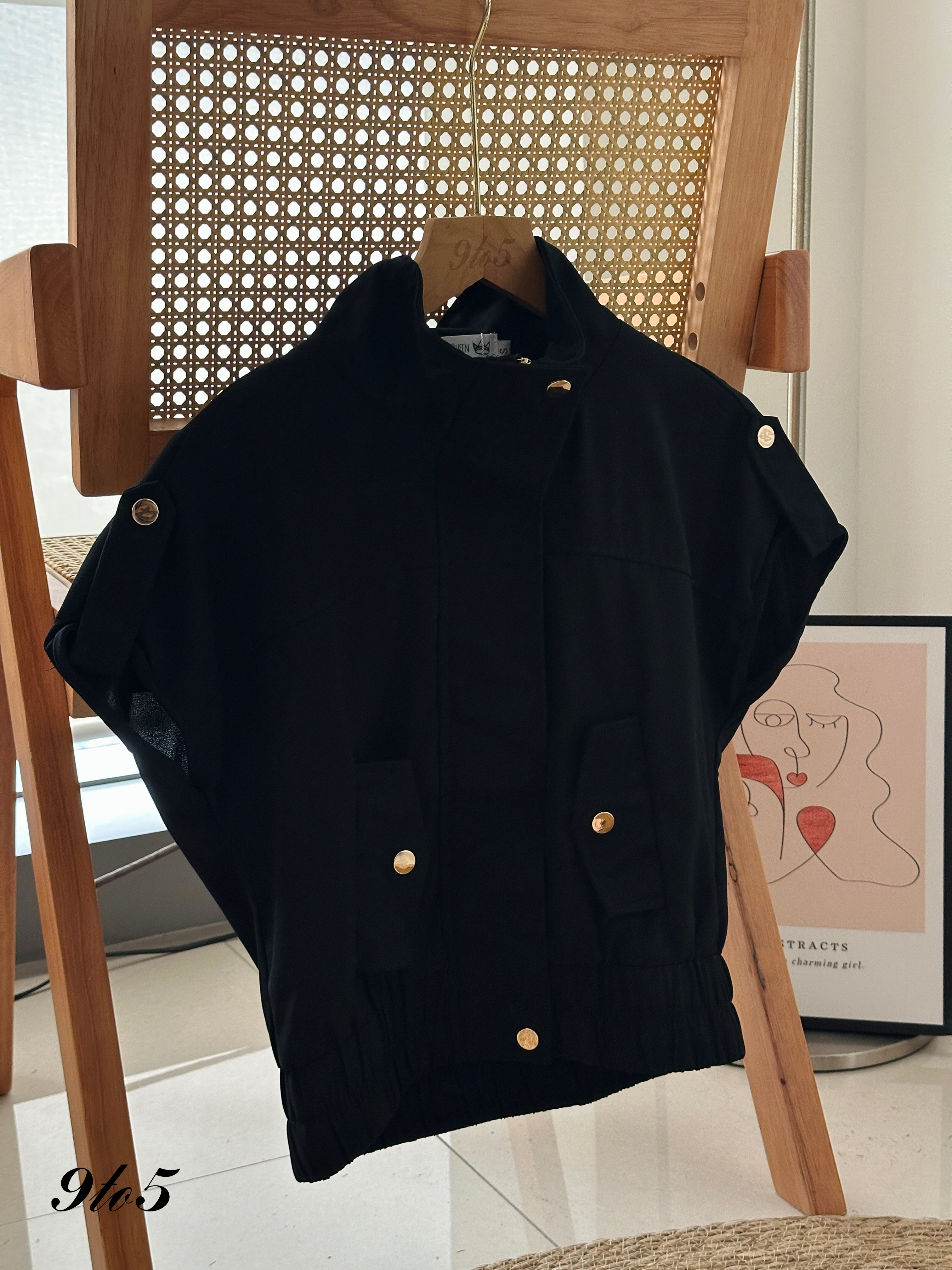 T3903 Stand Collar Cargo Top/Jacket - 3 Colors