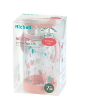 RICHELL Aqulea兒童吸管杯320ml (粉兔森林)