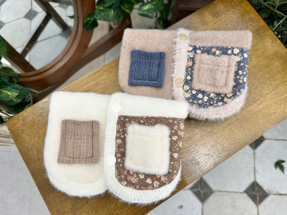 🇰🇷針織毛布配碎花布背心