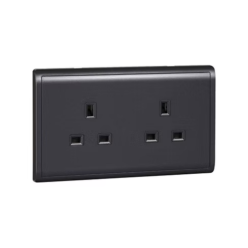 施耐德 Pieno 寫意黑 13A孖蘇 插座