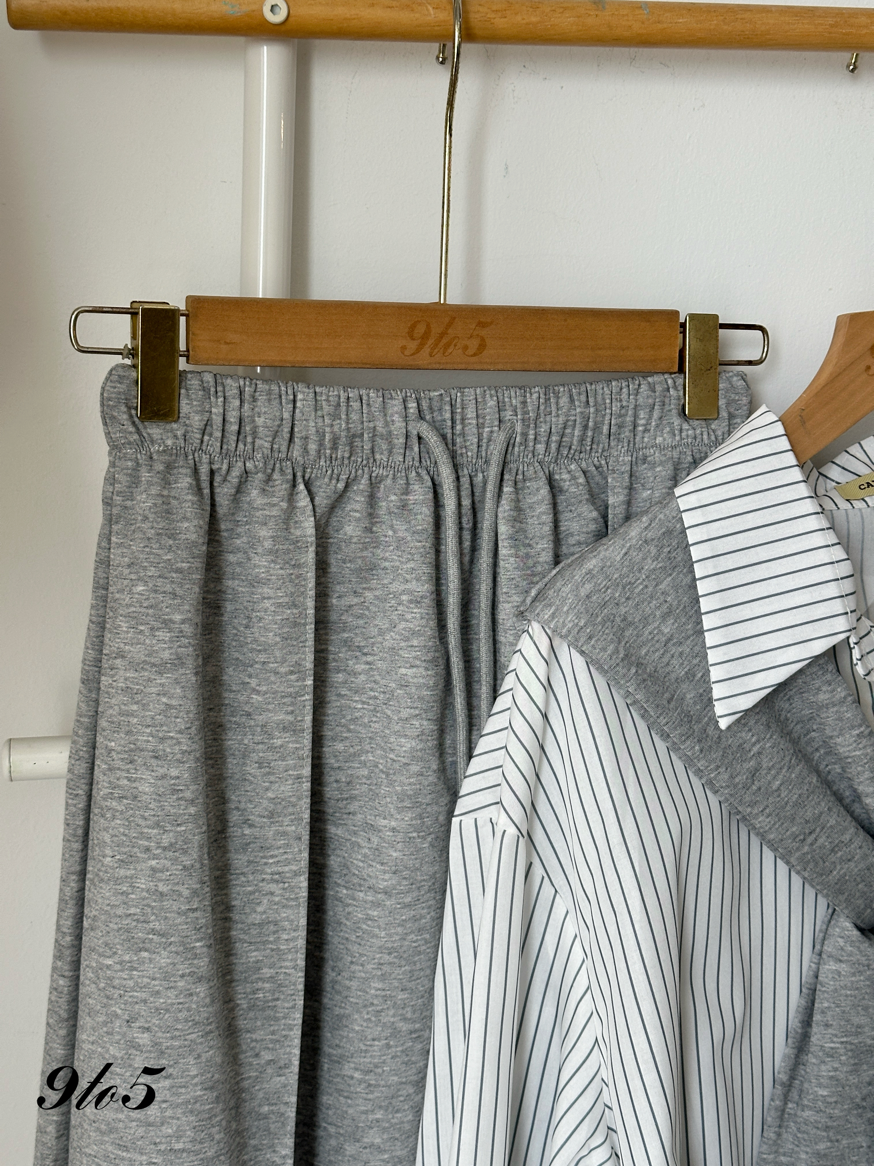 D2347 Preppy Style Matching Set - Blue & Grey