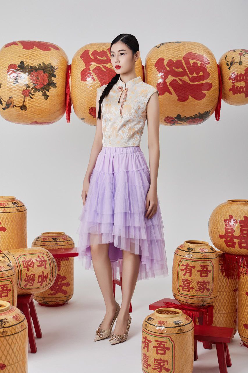 出袖显瘦旗袍上衣 2621