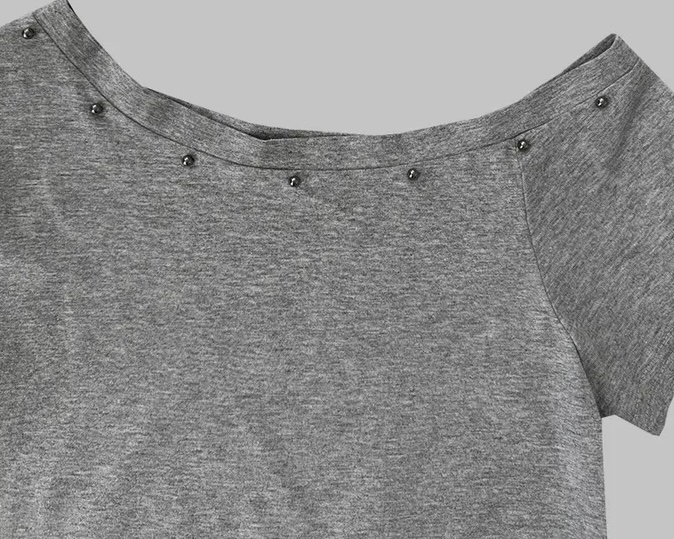 Asymmetric Studded Crop Top