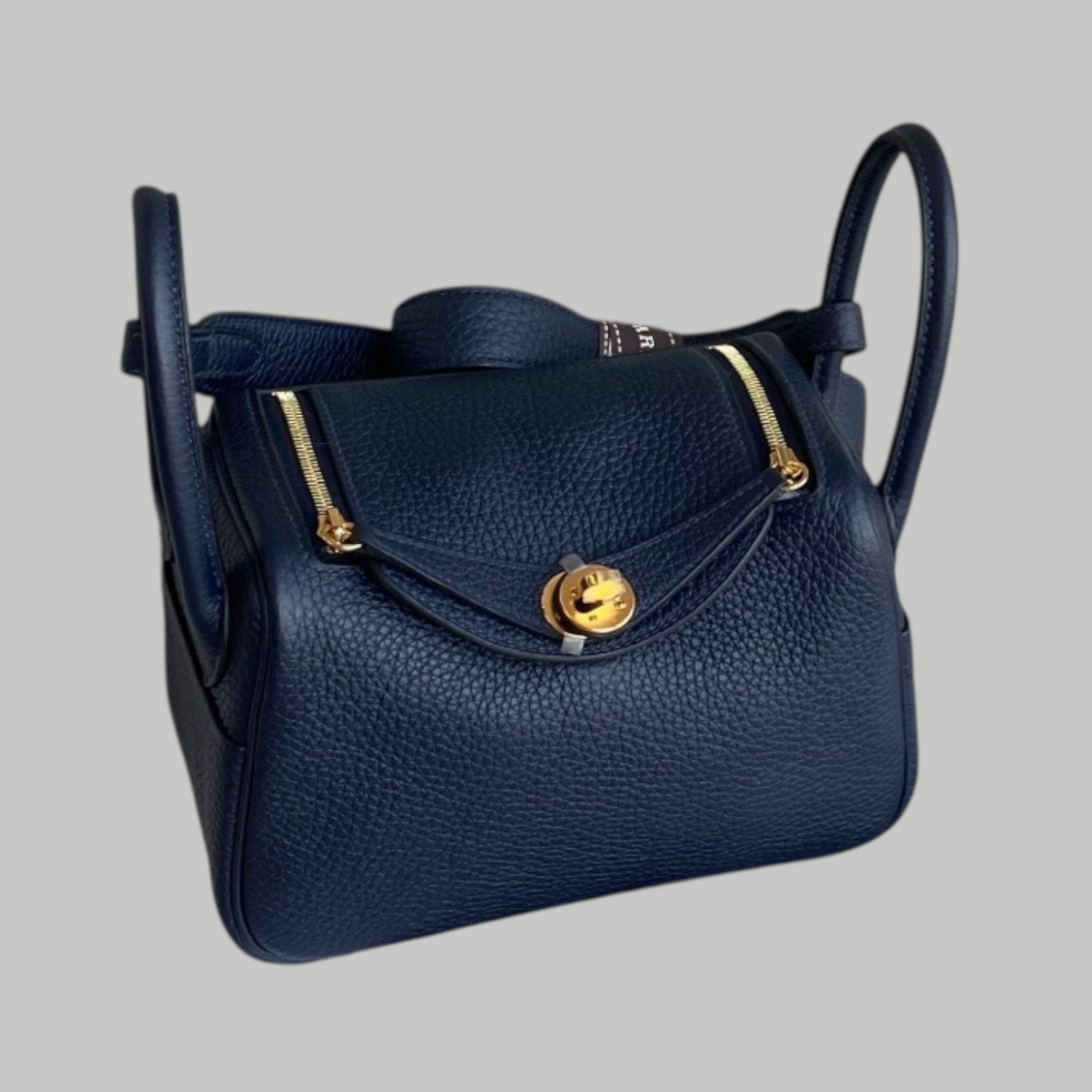 Hermes Mini Lindy 午夜藍金扣