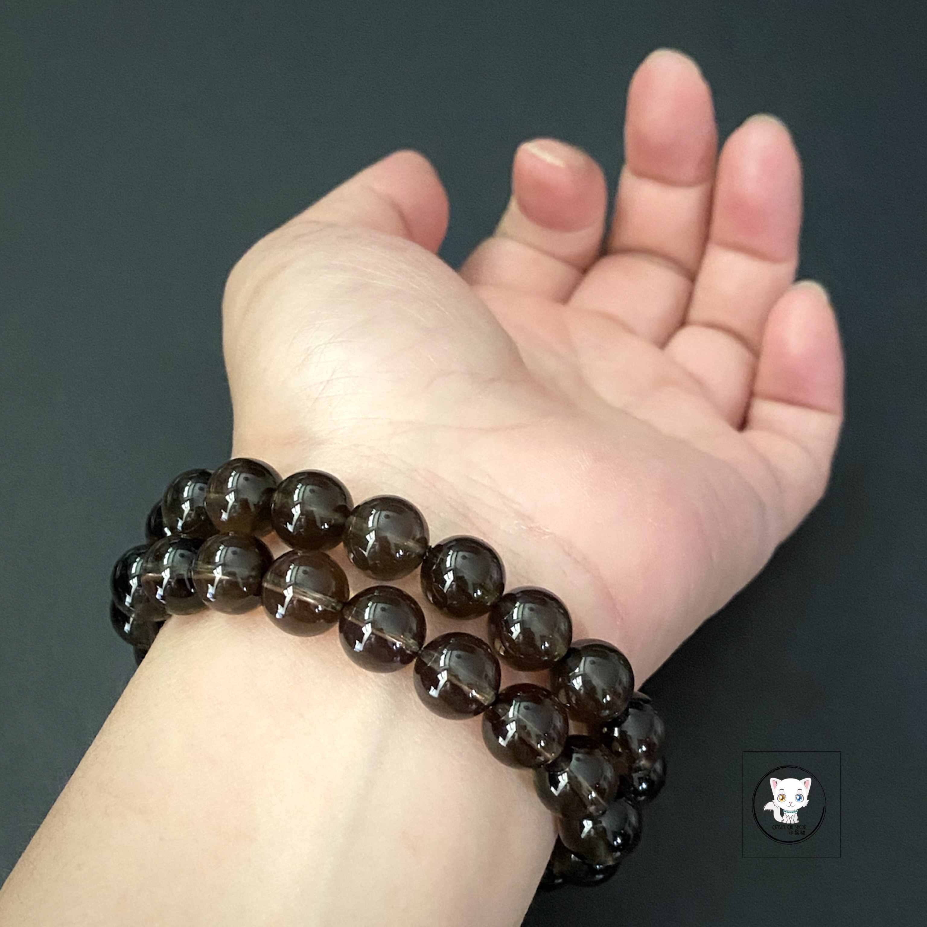精品天然茶水晶手鏈 10mm