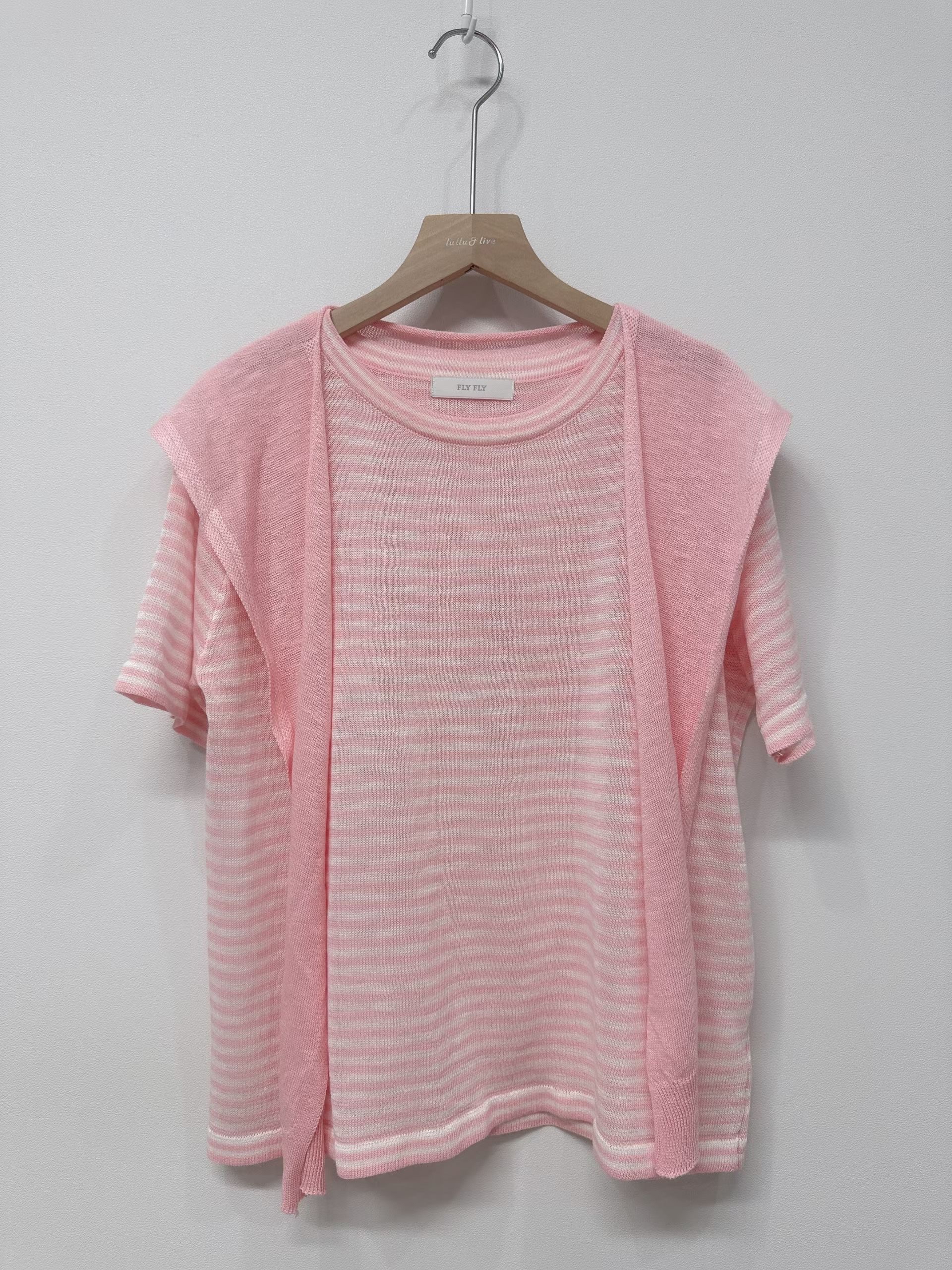 🇰🇷K5577 薄針織橫間假兩件tee